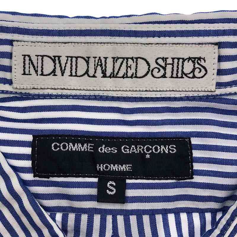 Comme des Garcons Homme Shirt Painted Striped Short Sleeve Button Up Navy/White Size US S / EU 44-46 / 1 - 9 Thumbnail