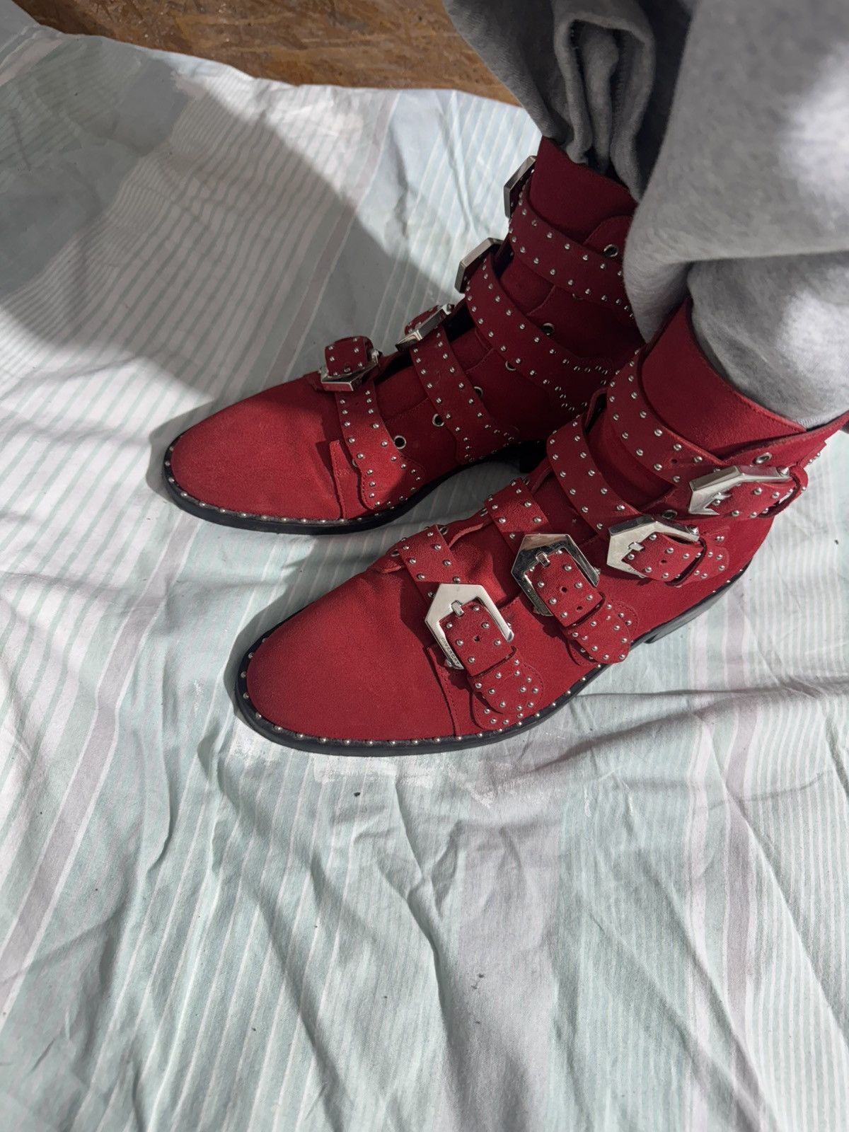 Givenchy GIVENCHY Women’s Boots – Red Leather Ankle Boots Size US 10 / IT 40 - 8 Thumbnail
