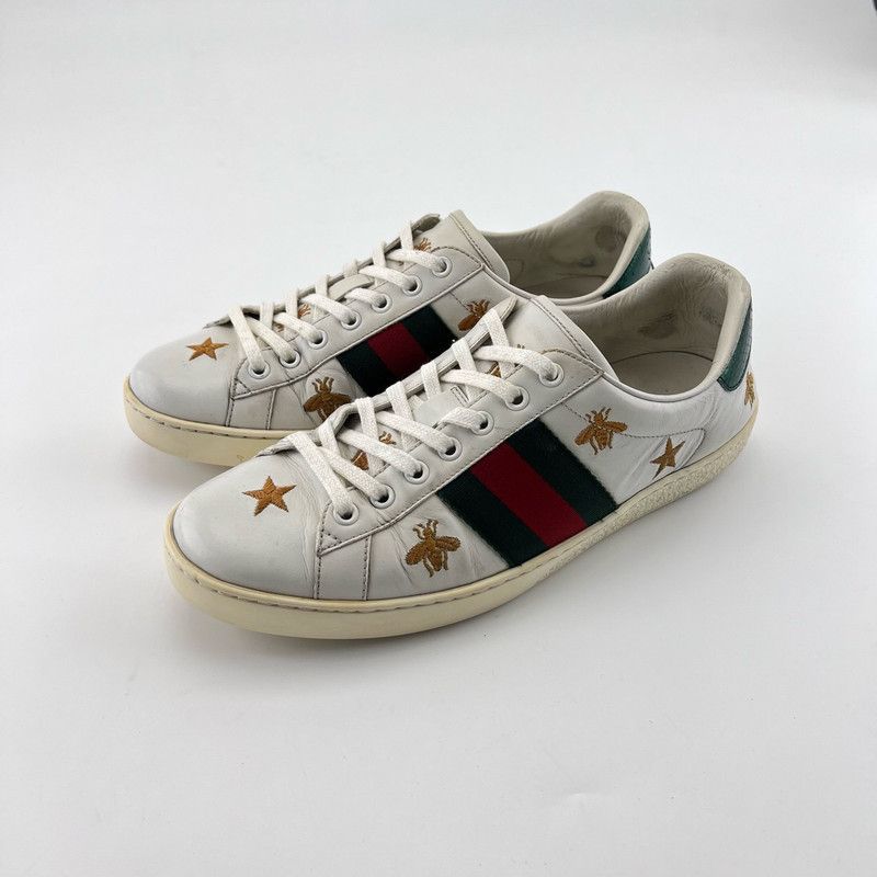 Gucci Gucci Ace Leather Embroidered Sneakers for Men Size US 8 / EU 41 - 1 Thumbnail