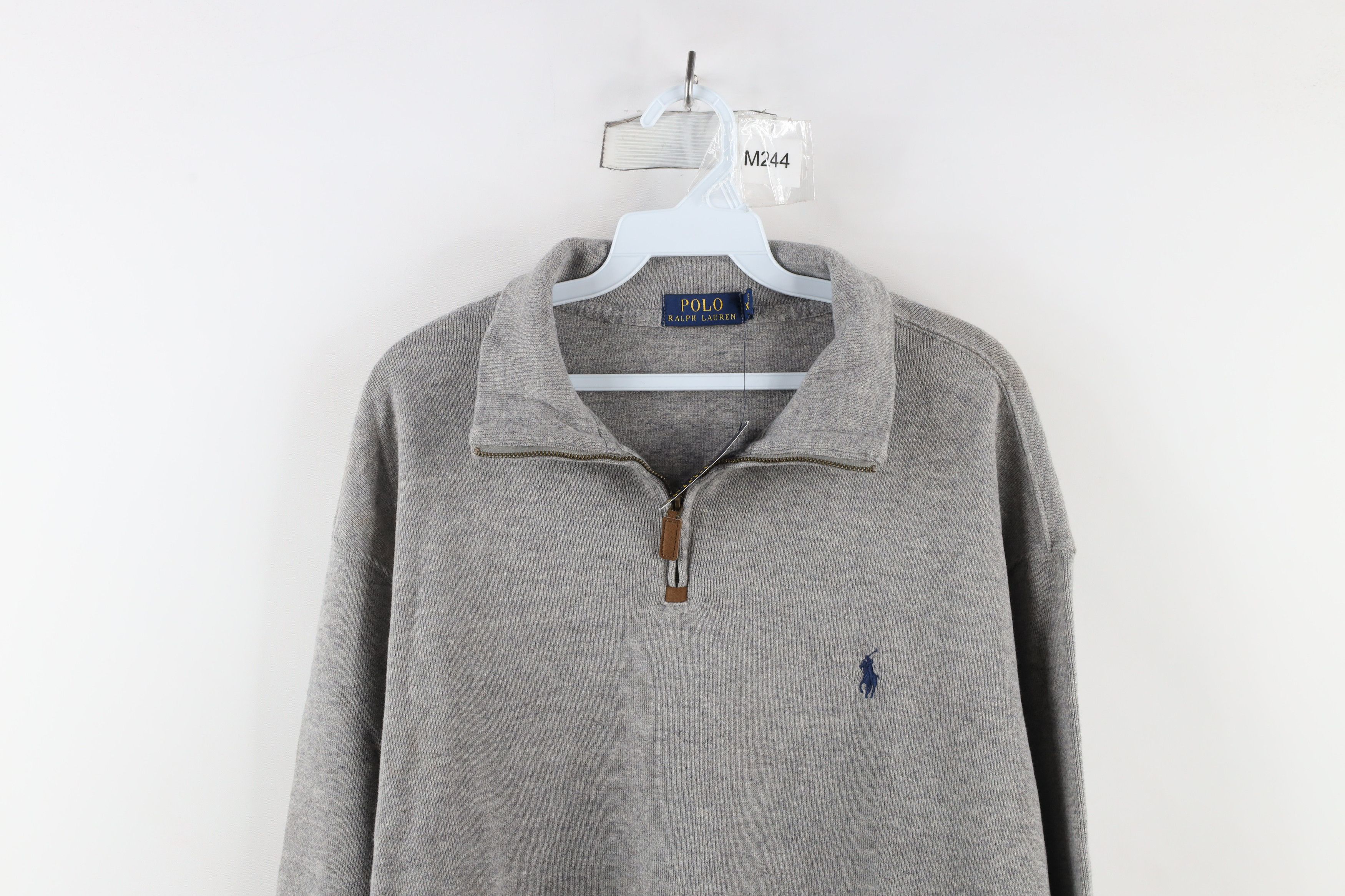 Ralph Lauren × Vintage New Ralph Lauren Ribbed Knit Half Zip Pullover Sweater Gray Size US XXL / EU 58 / 5 - 2 Thumbnail