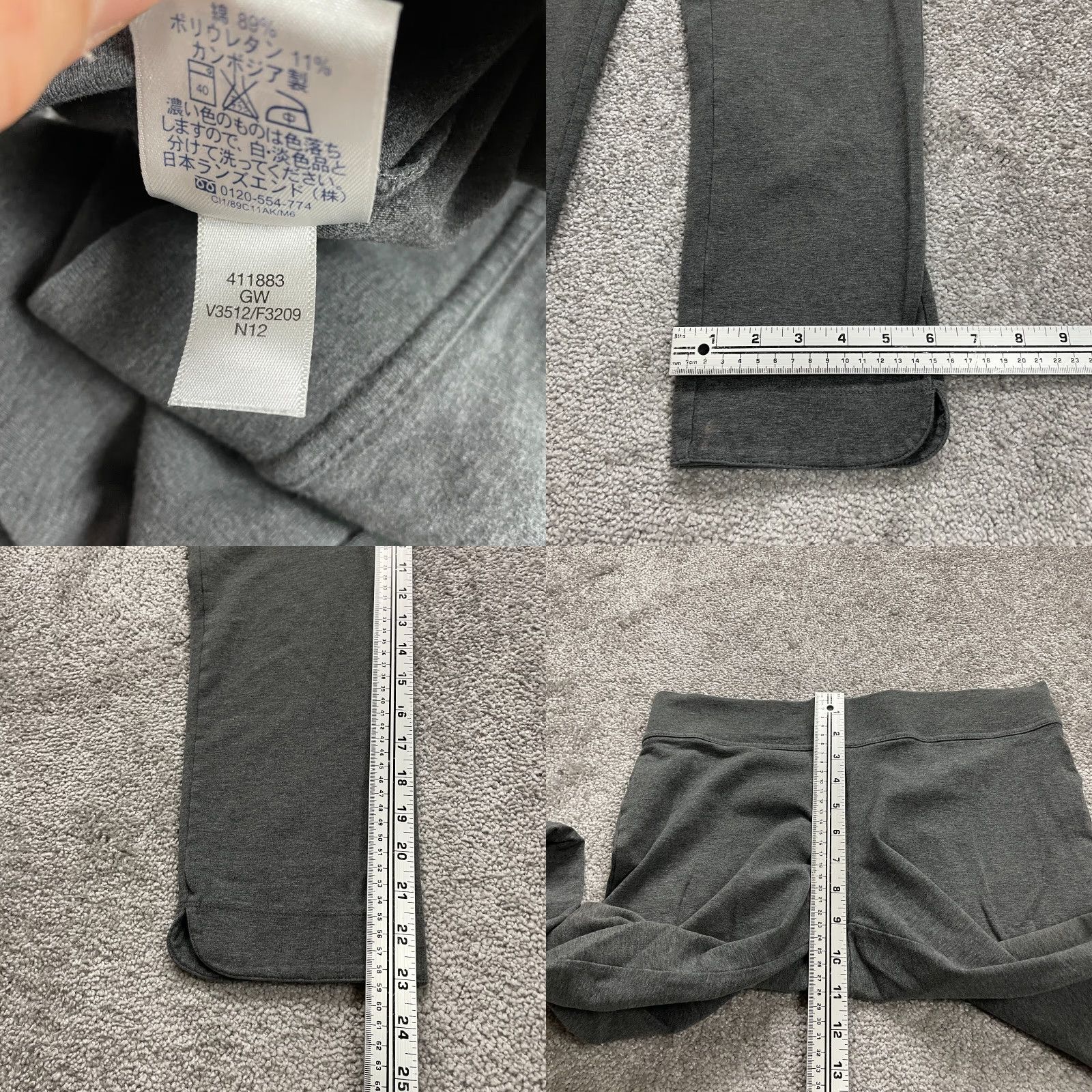 Lands' End Lands' End Cropped Leggings Women's Small Gray Solid Stretch Athletic Activewear 30x23 Size 28" / US 6 / IT 42 - 8 Thumbnail