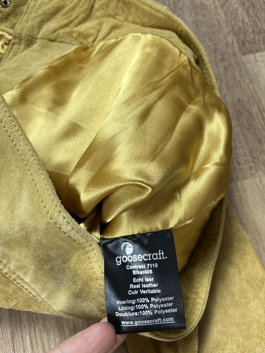 GOOSECRAFT ➕ yellow suede leather goosecraft biker jacket ramones Size L / US 10 / IT 46 - 7 Thumbnail