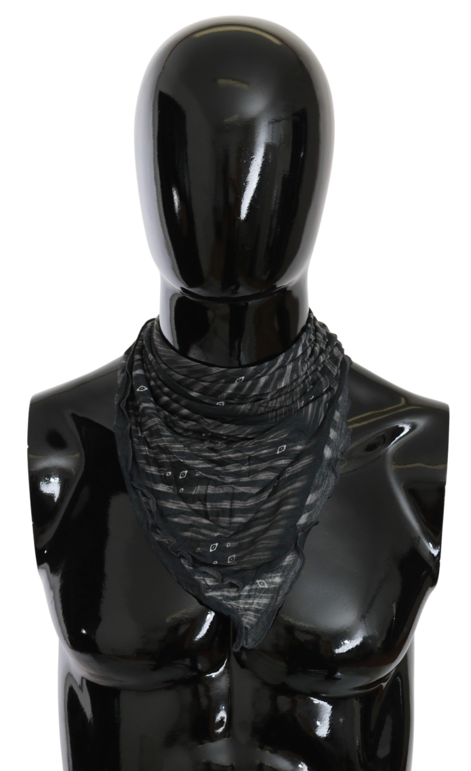 Costume National Elegant Black Striped Men's Viscose Women's Scarf Size ONE SIZE - 1 Thumbnail