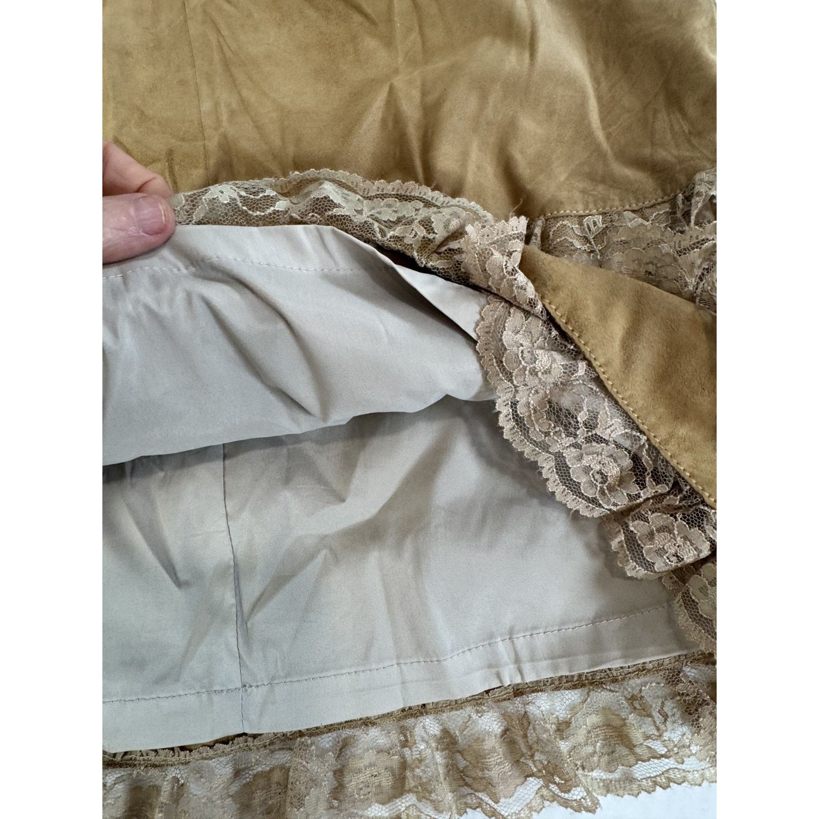 Other 5/48 Genuine Leather Skirt Tier Boho Lace 8 Western Cottage Size 30" / US 8 / IT 44 - 5 Thumbnail