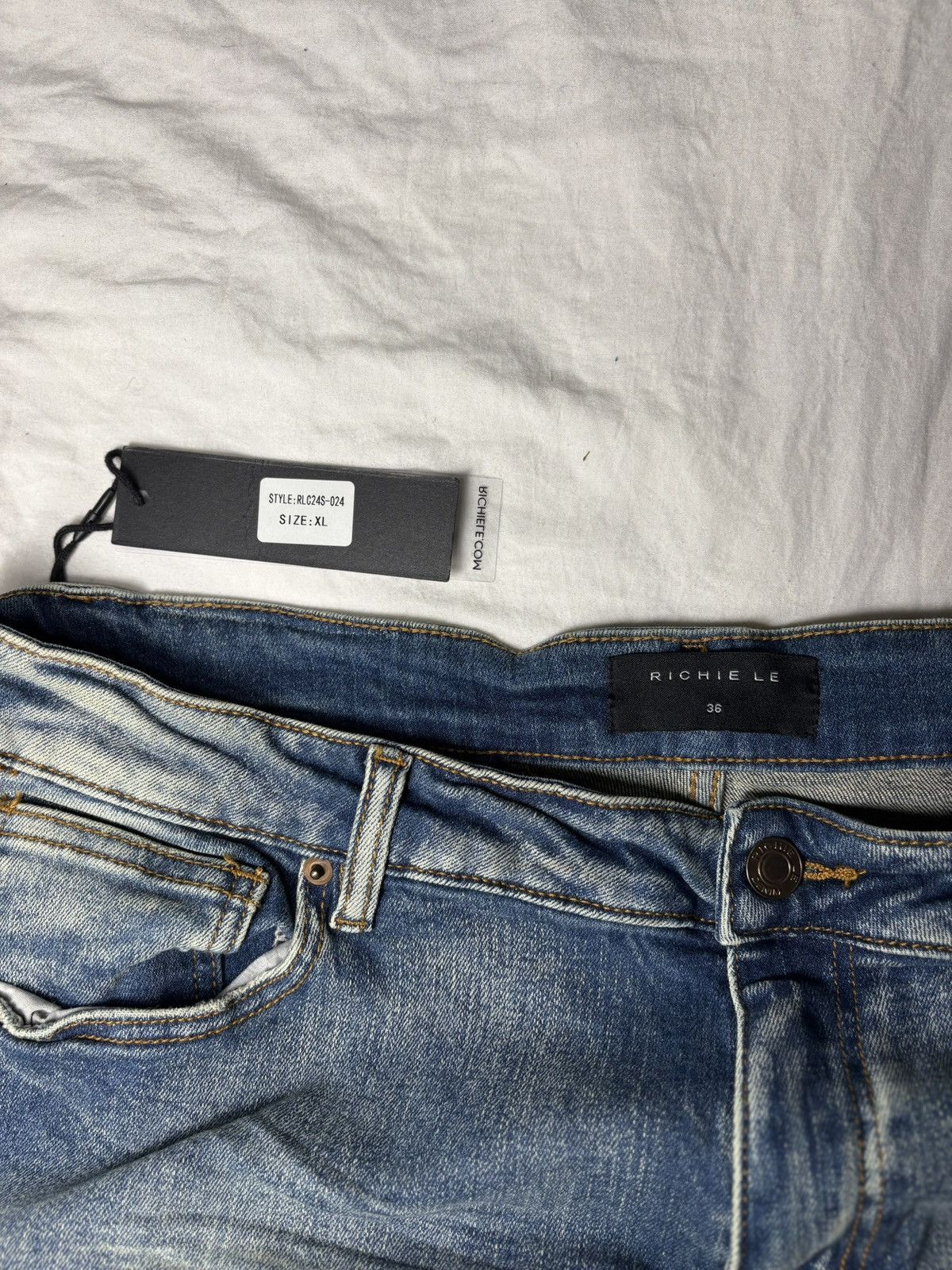 Richie Le Collection Ritchie Le Relaxed Denim Distressed Blue Jeans Size US 36 / EU 52 - 4 Thumbnail