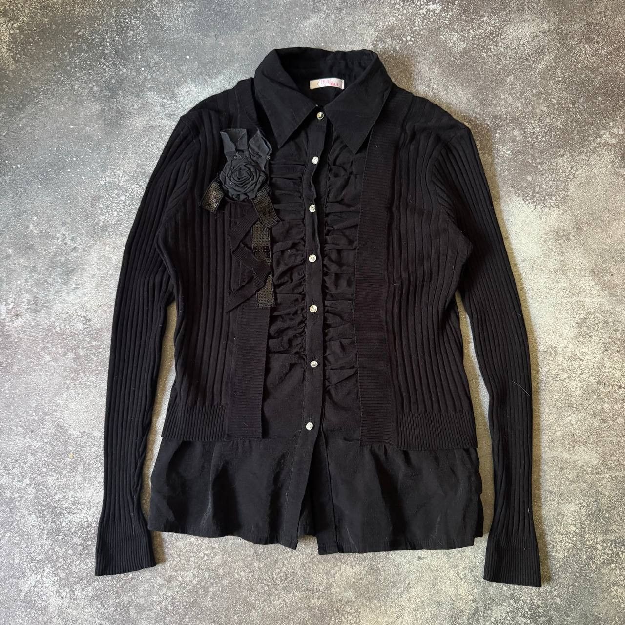 Hysteric Glamour × Japanese Brand × Vintage Opium Y2K Vintage Amazing Goth Long Sleeve Blouse Size M / US 6-8 / IT 42-44 - 1 Thumbnail