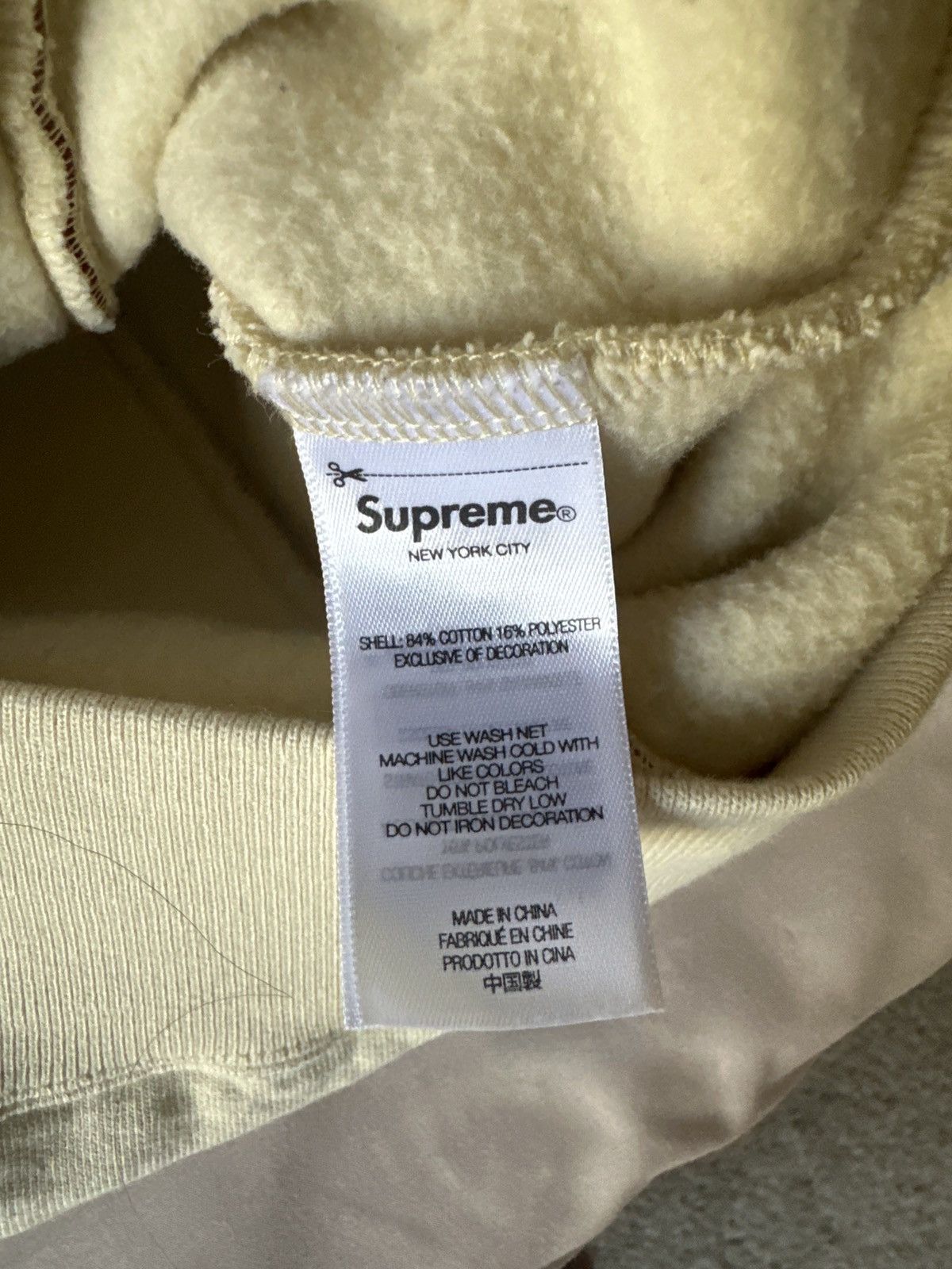 Supreme Supreme Curve Piping Hooded Sweatshirt Natural Large Size US L / EU 52-54 / 3 - 4 Thumbnail