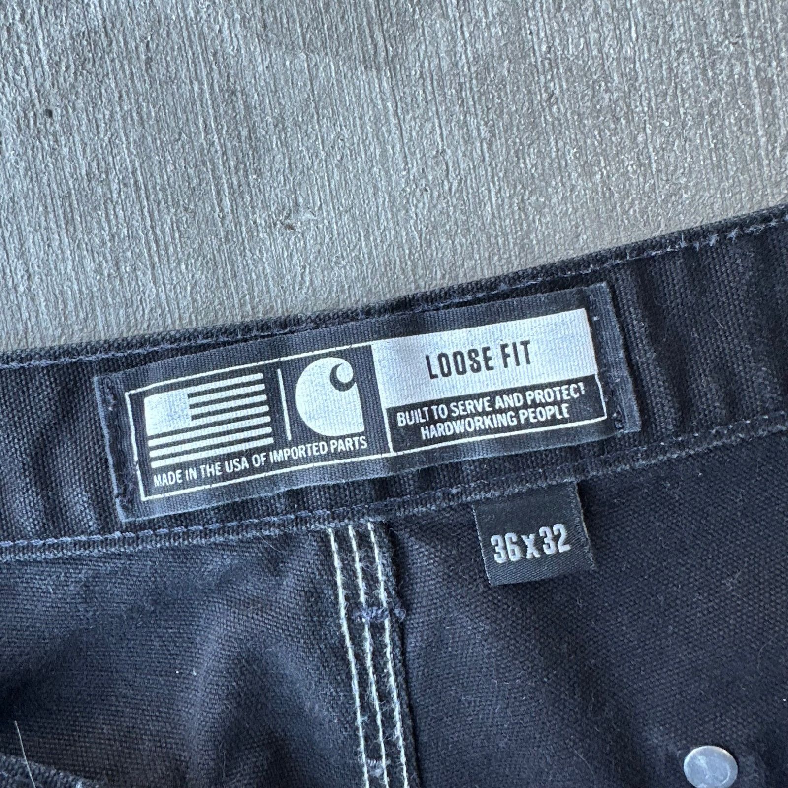 Carhartt × Vintage Carhartt black double knee work wear carpenter pants Size US 35 - 6 Thumbnail