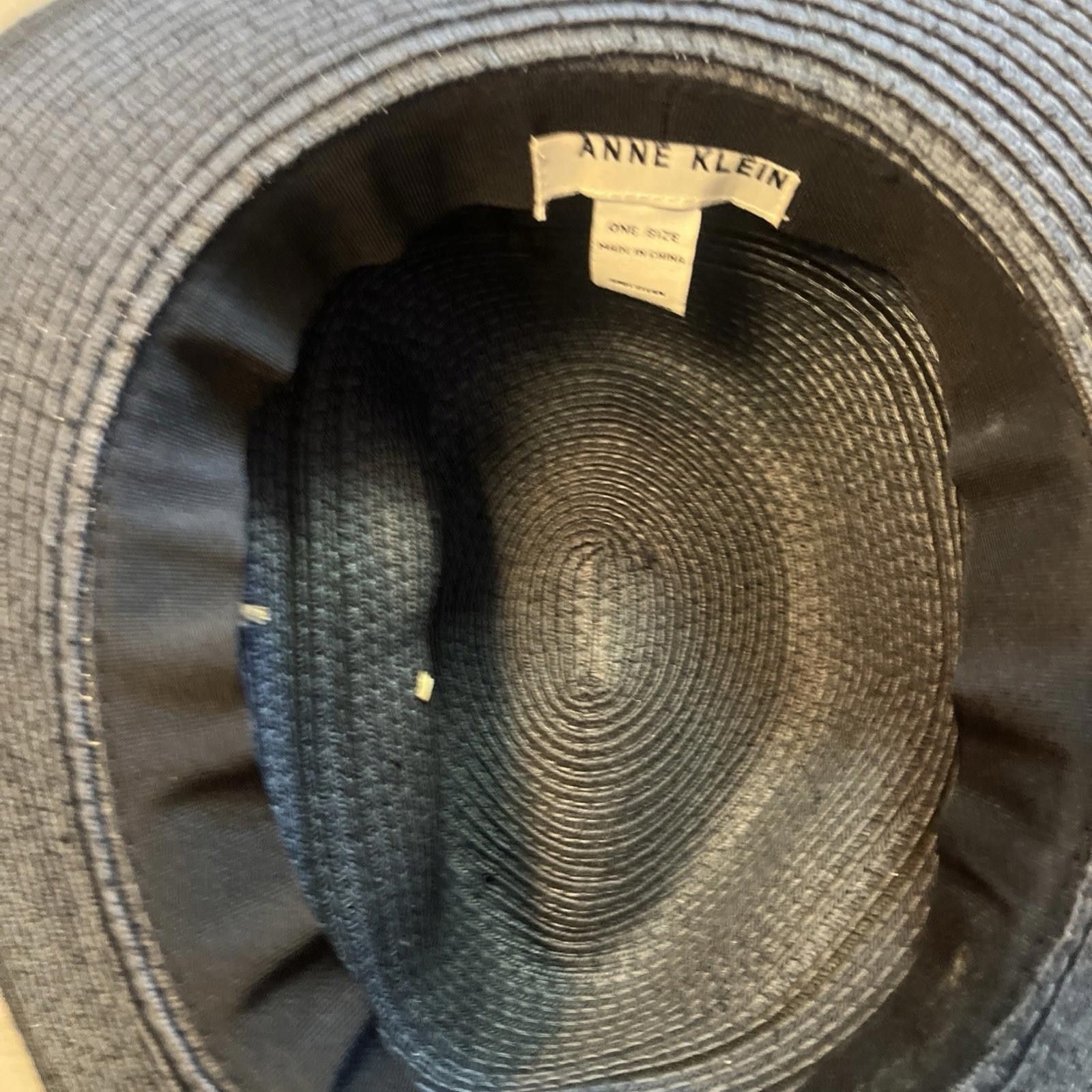 Other New Anne Klein Blue Floppy Brim Straw Hat Size ONE SIZE - 7 Thumbnail