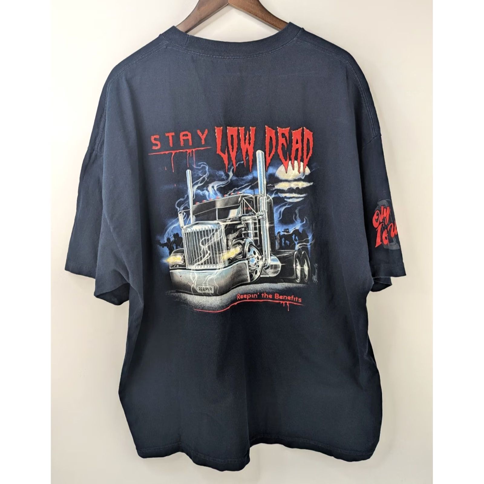 Vintage Stay Loaded Stay Low Dead Reepin' The Benefits Navy Shirt Men’s 3X Size US XXL / EU 58 / 5 - 2 Thumbnail