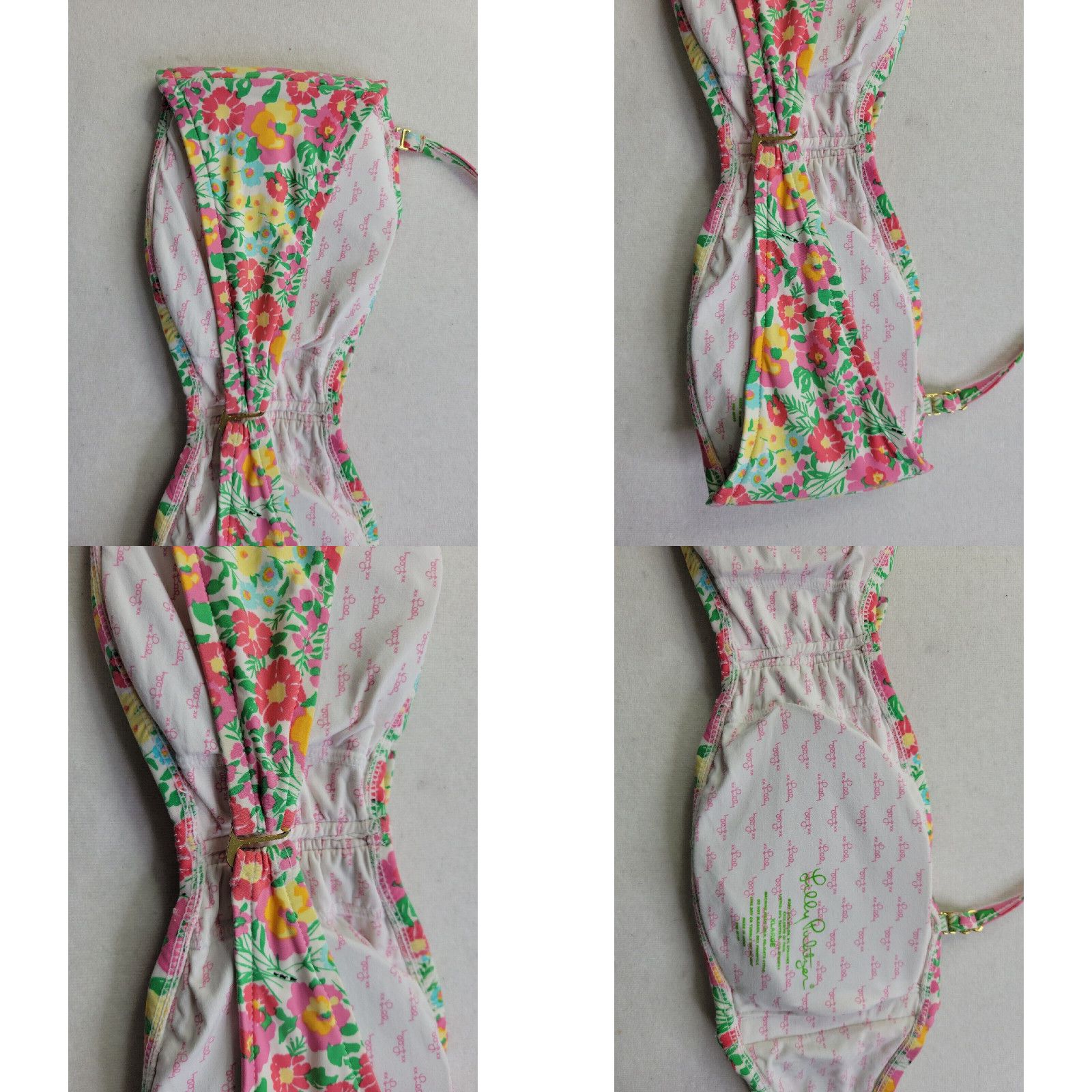 Lilly Pulitzer Lilly Pulitzer Ants On Parade Bikini Top Bandeau Xl Swimwear Halter Ruffle Swim 2094