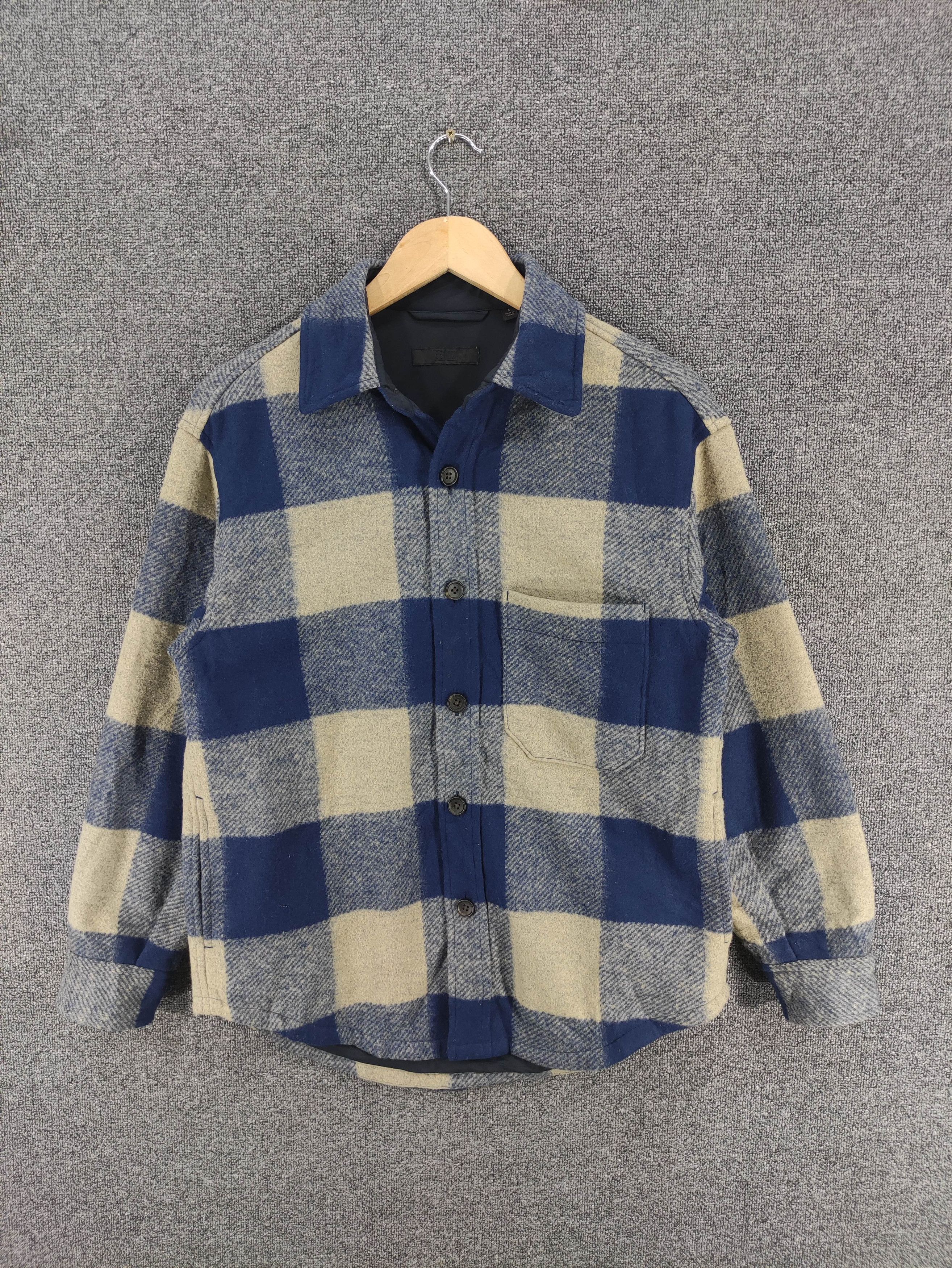 Uniqlo Uniqlo Wool Shirt Jacket Button Up Shadow Plaid Size US M / EU 48-50 / 2 - 1 Thumbnail