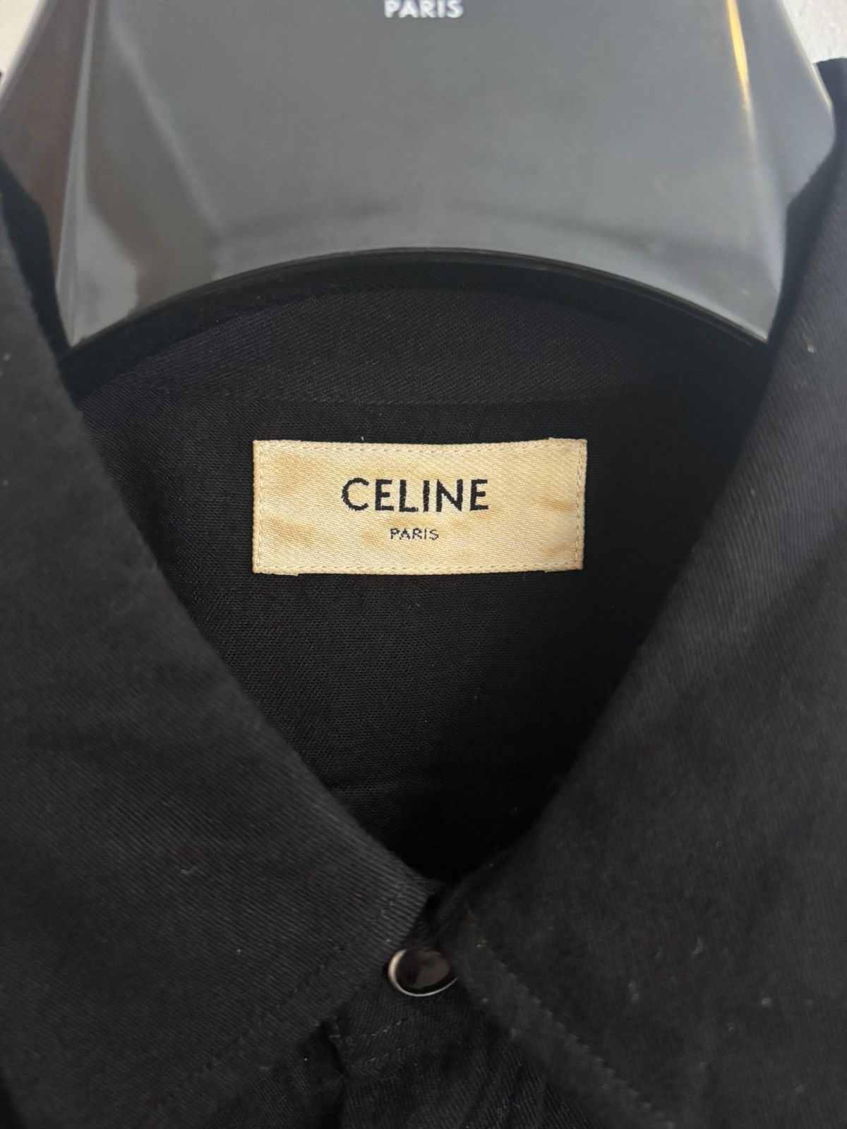 Celine Celine SS22 Black Crystal Embellished Western Shirt Size US L / EU 52-54 / 3 - 5 Thumbnail