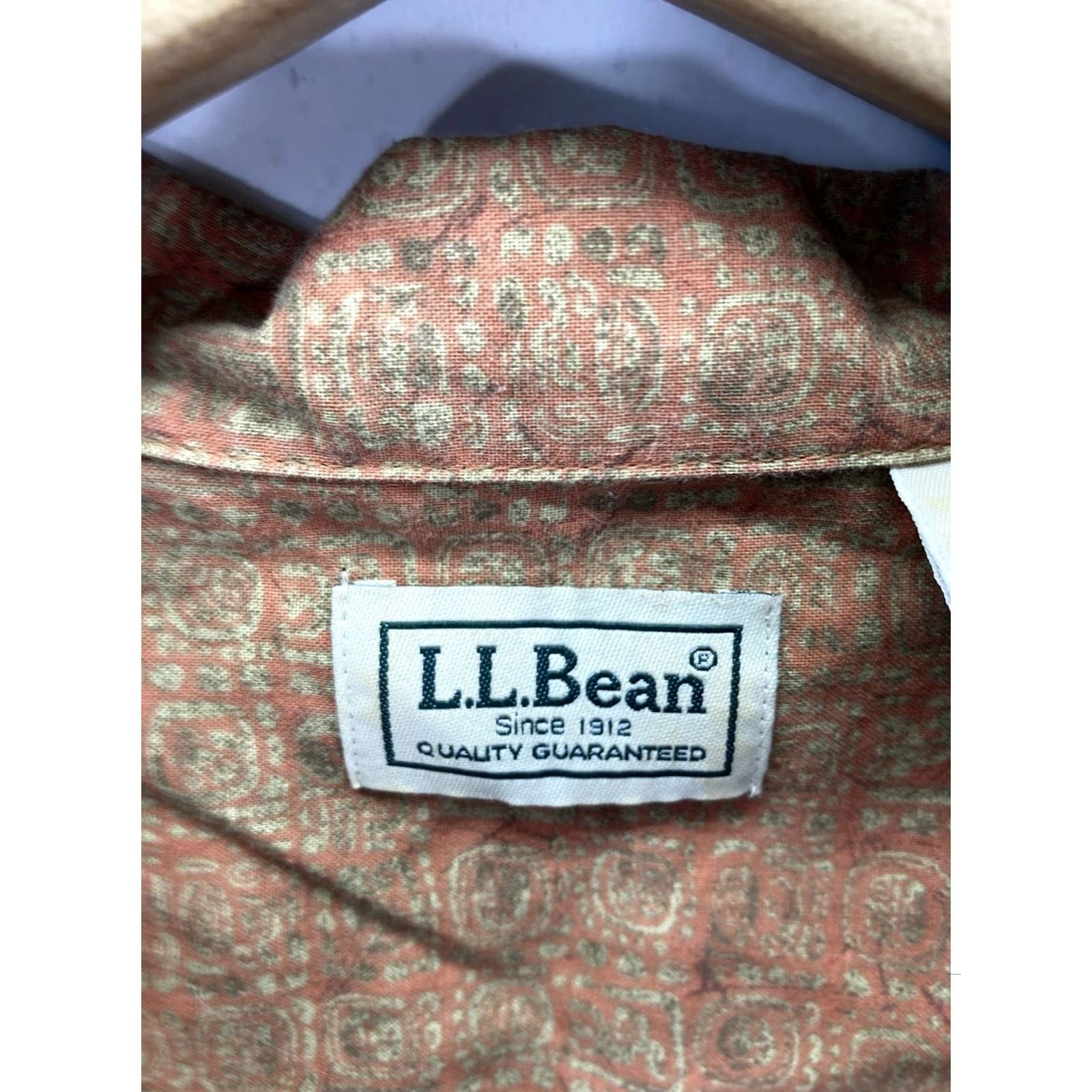 Vintage VINTAGE LL Bean Tiki Cabana Shirt Men XL Orange Button Short Sleeve Cotton Shirt Mens XL Orange Vintage Size US XL / EU 56 / 4 - 5 Thumbnail