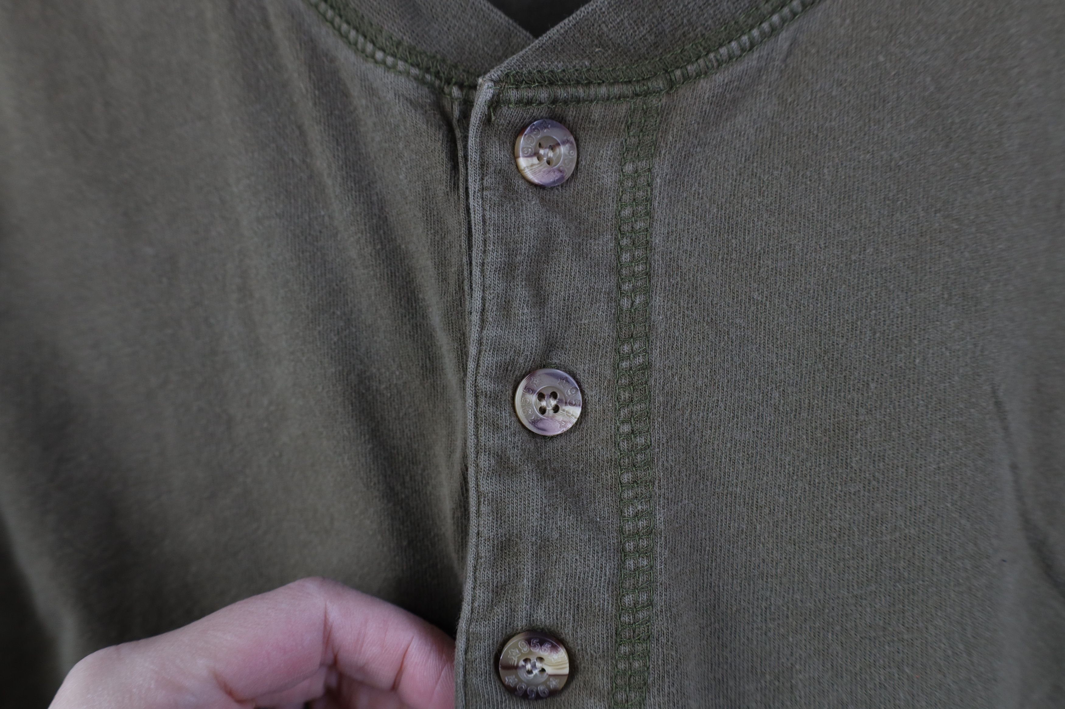 Vintage Vintage 90s Streetwear Long Sleeve Henley T-Shirt Green Size US S / EU 44-46 / 1 - 6 Thumbnail