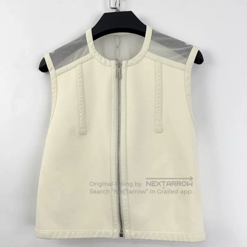 Hermes Off-white mesh patched zipper vest