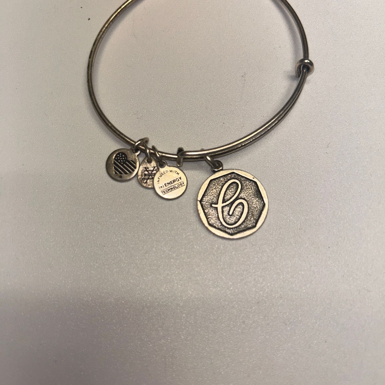 Other Alex and Ani Silver-Tone Bangle Bracelet 2016 Initial C "C" Size ONE SIZE - 2 Thumbnail
