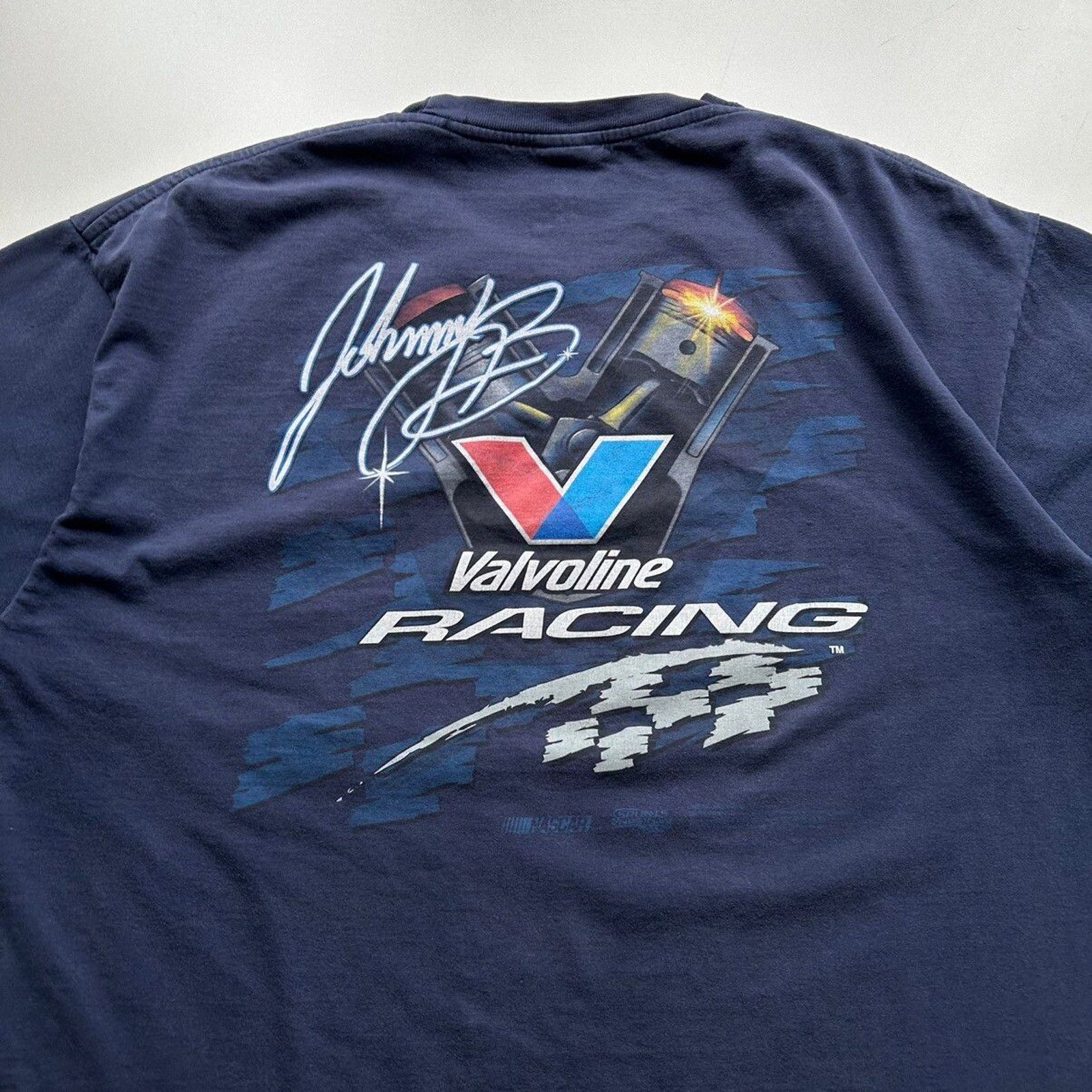 NASCAR × Vintage Vintage Y2K NASCAR Valvoline Racing T Shirt 2XL Faded Blue Size US XXL / EU 58 / 5 - 4 Thumbnail