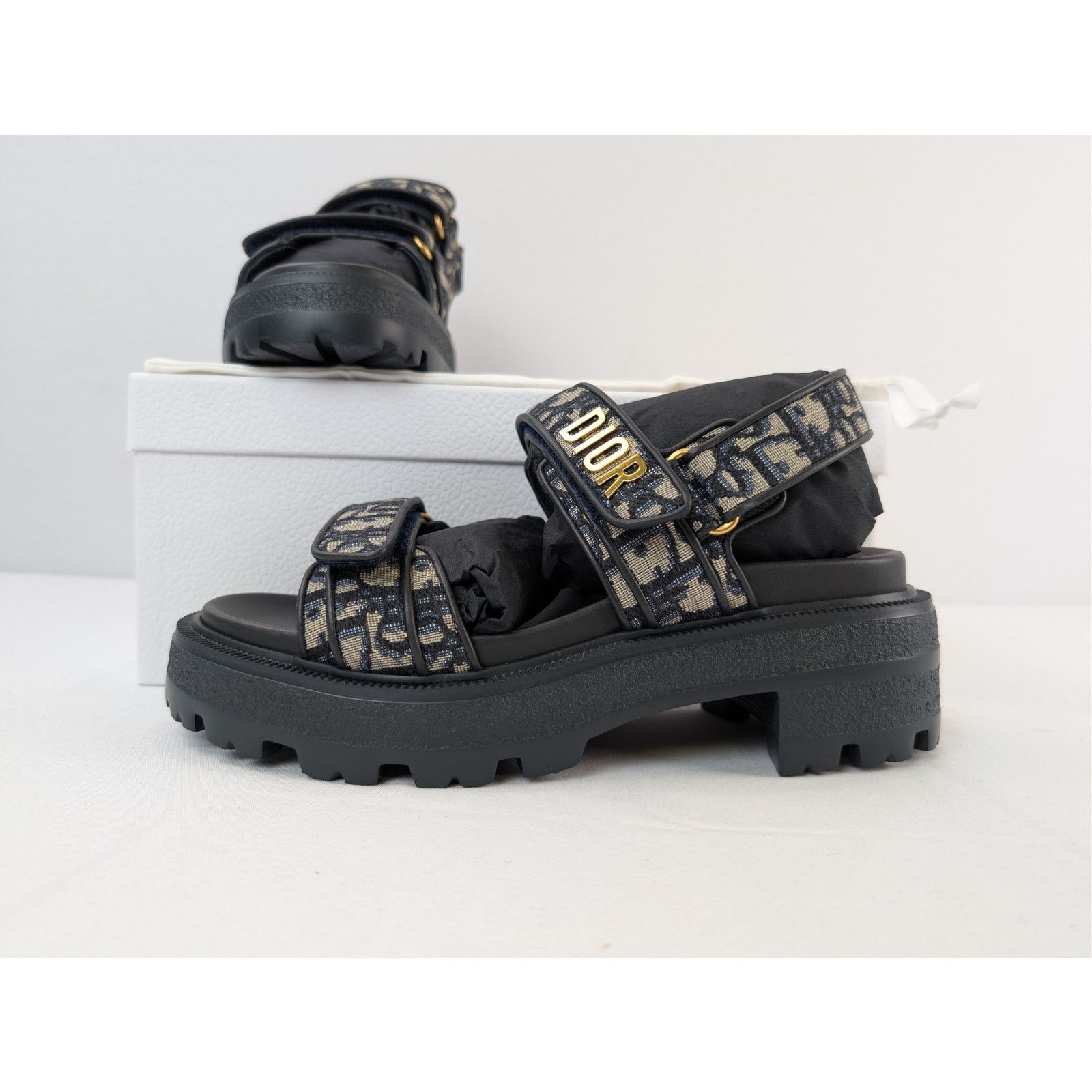 Dior o1rshd1 Oblique Fabric canvas Dioract platform sandal black Size US 8 / IT 38 - 16 Thumbnail