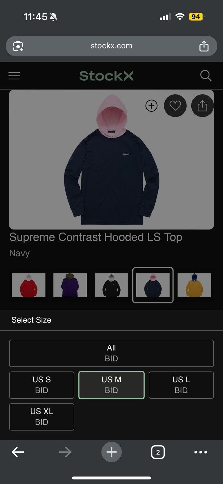 Supreme Supreme Contrast Hooded 2-Tone L/S SS17 SZ Medium Navy 🔥 Size US M / EU 48-50 / 2 - 12 Thumbnail