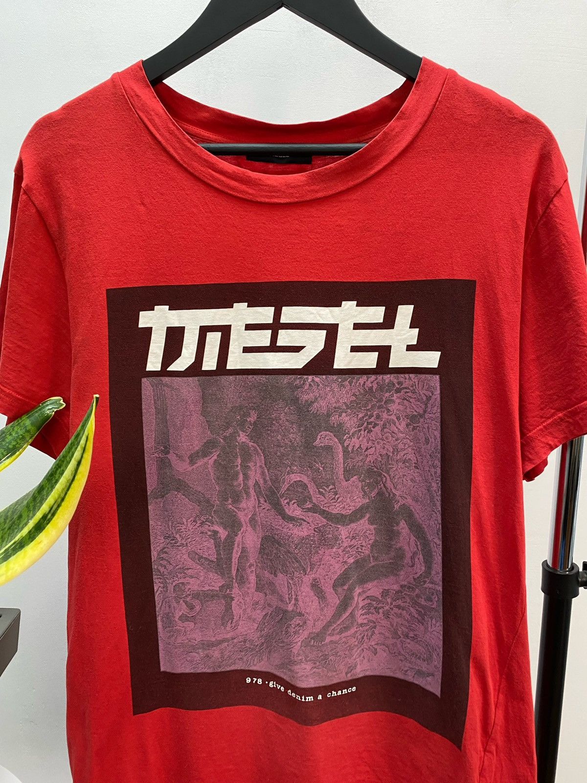 Diesel × Vintage Y2K Diesel Adam and Eve T Shirt Size US XS / EU 42 / 0 - 5 Thumbnail