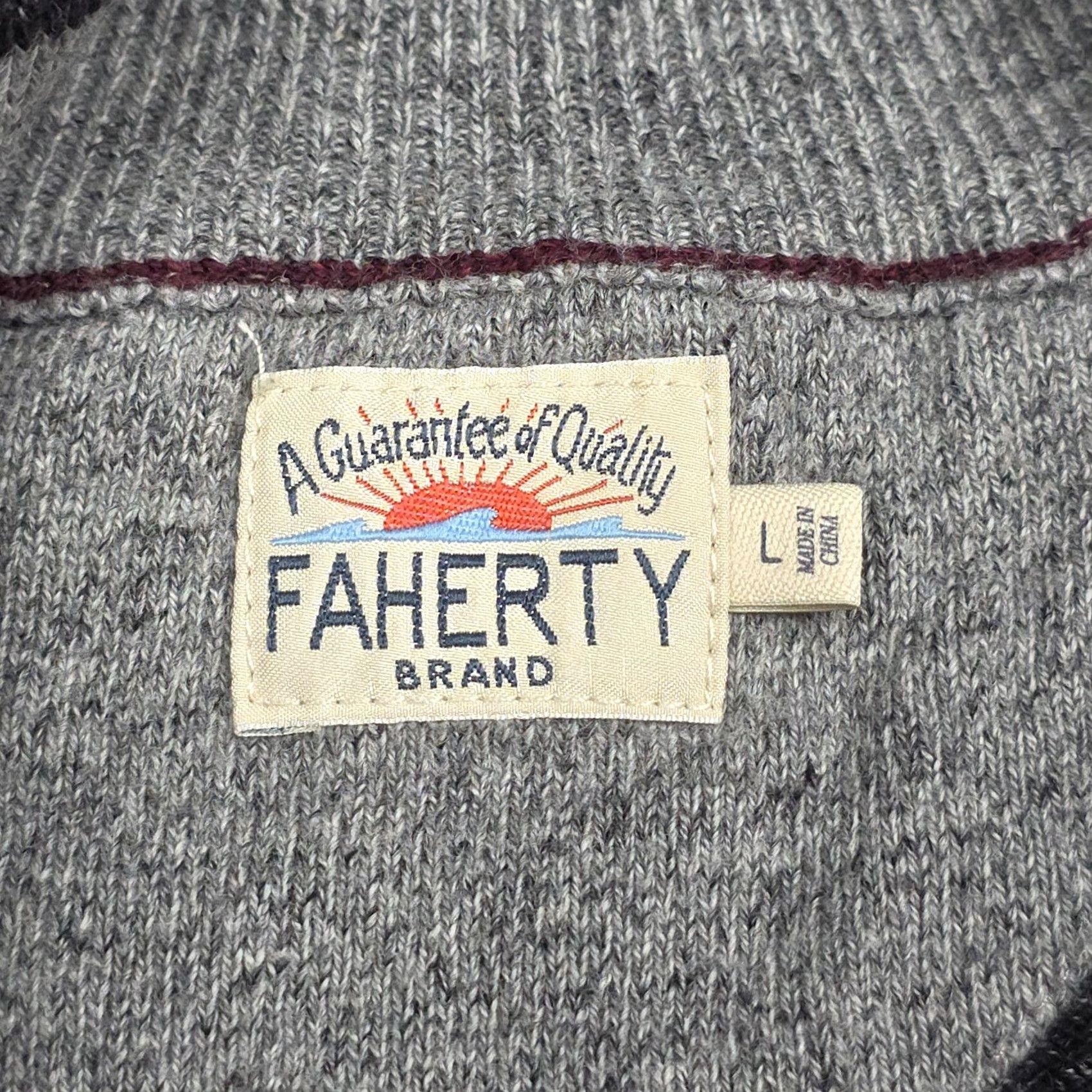 Faherty Faherty 1/4 Zip Suffolk Pullover Sweater Men’s Large Gray Cashmere Blend Size US L / EU 52-54 / 3 - 4 Thumbnail