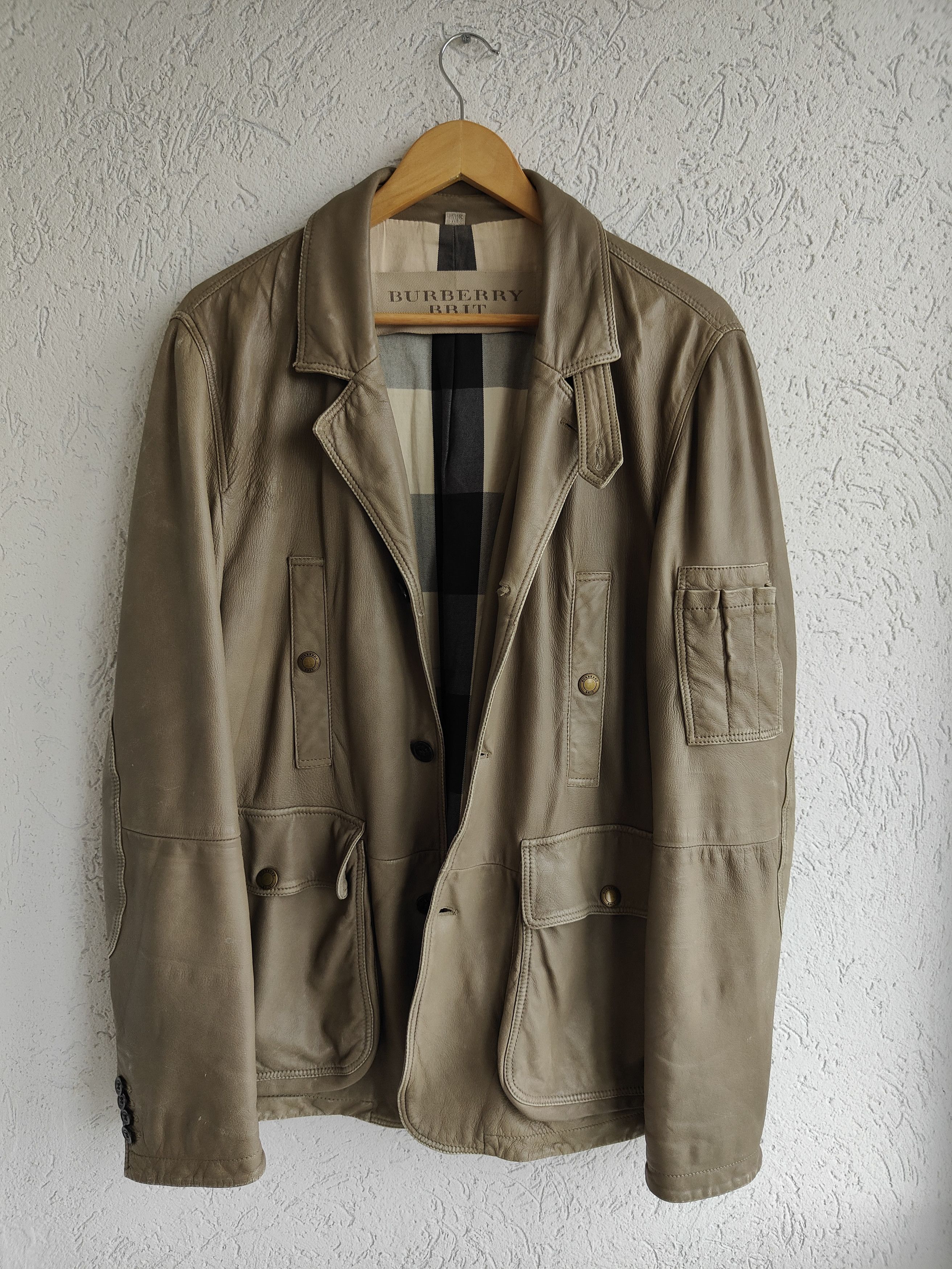 Burberry Burberry Brit Lamb Leather Field Jacket Size US XXL / EU 58 / 5 - 5 Thumbnail