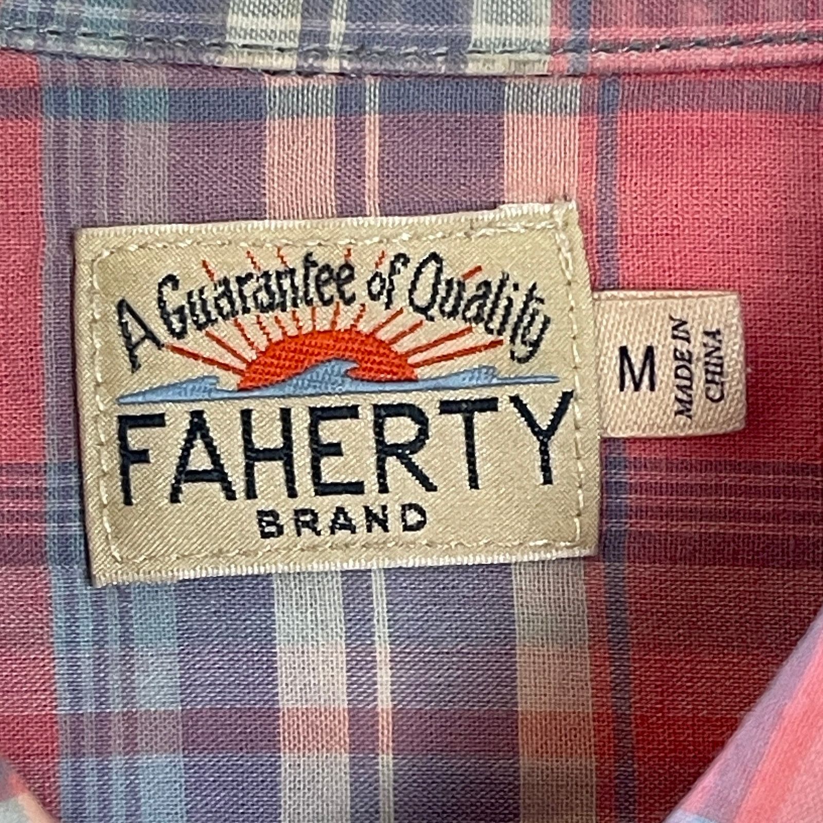 Faherty Faherty Plaid Short Sleeve Cotton Linen Blend Shirt Size Med Size US M / EU 48-50 / 2 - 3 Thumbnail
