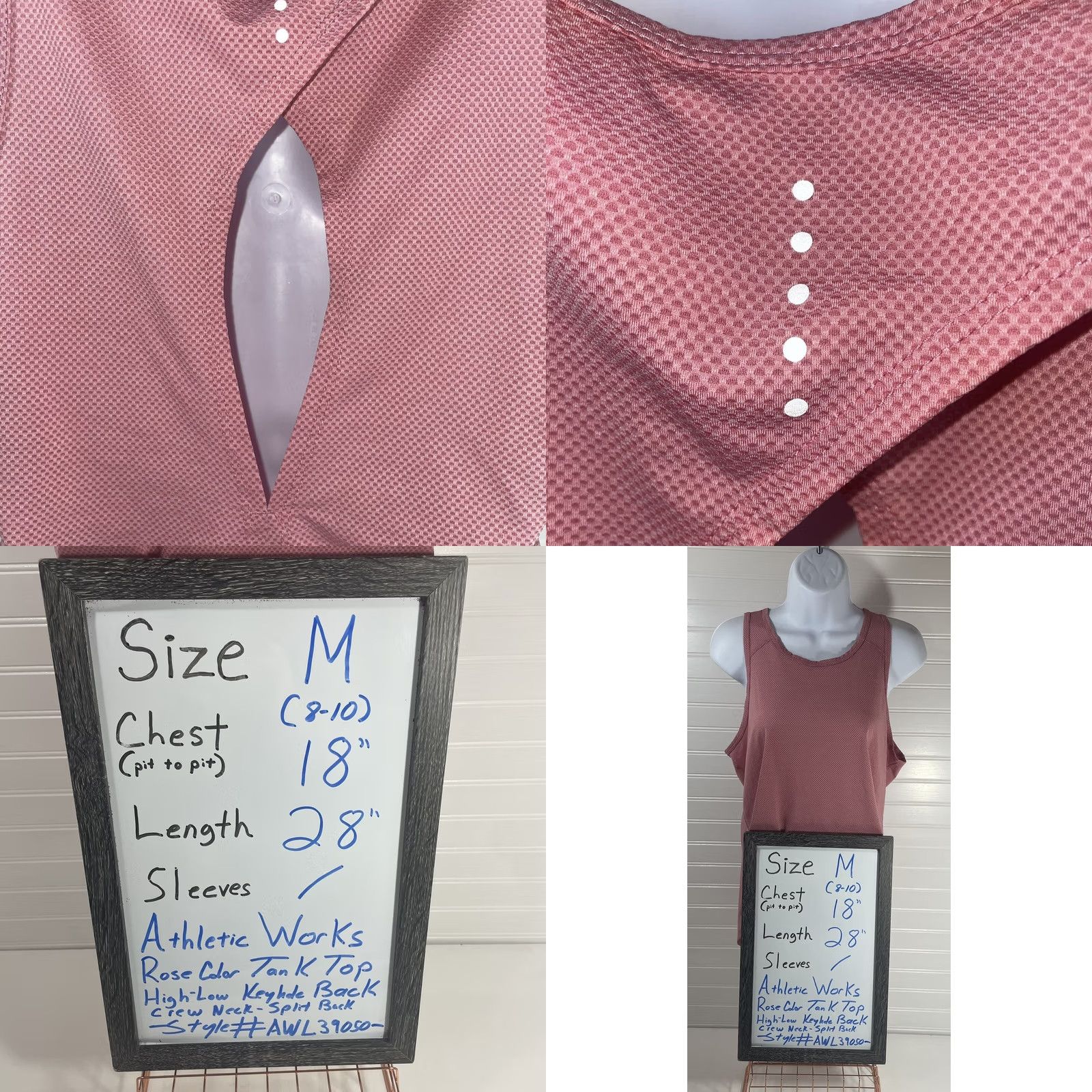Athletic Works Athletic Works Shirt Womens M Rose women medium tank top color crew neck high low Size M / US 6-8 / IT 42-44 - 9 Thumbnail