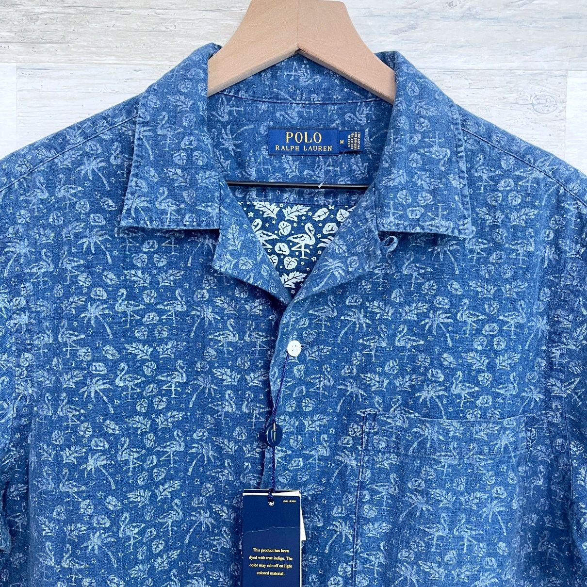 Ralph Lauren Ralph Lauren Linen Camp Collar Shirt Blue Allover Mens M Size US M / EU 48-50 / 2 - 2 Thumbnail