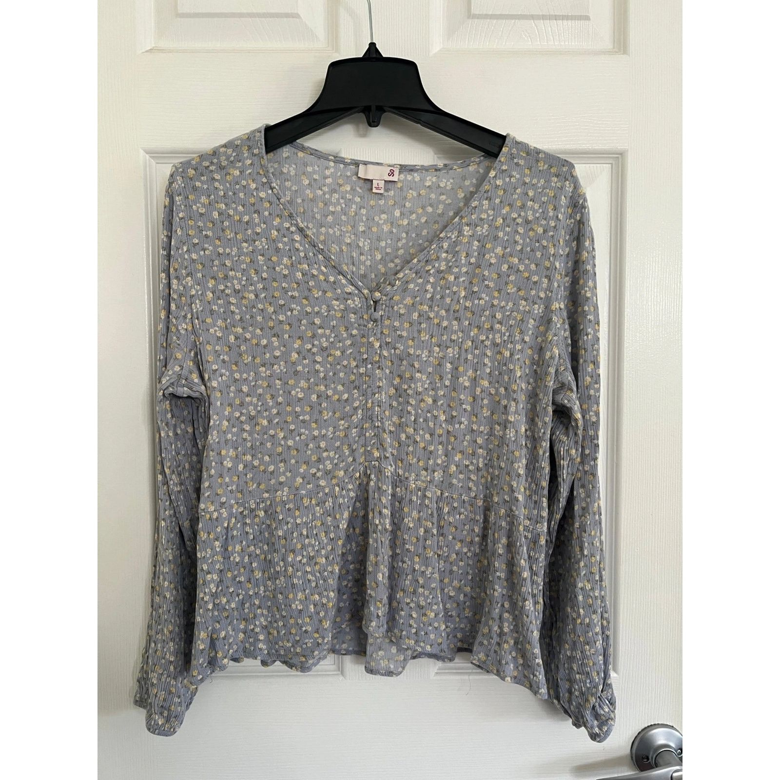 Other So Brand Womens Floral Long Sleeve Blouse Size Large Size L / US 10 / IT 46 - 3 Thumbnail