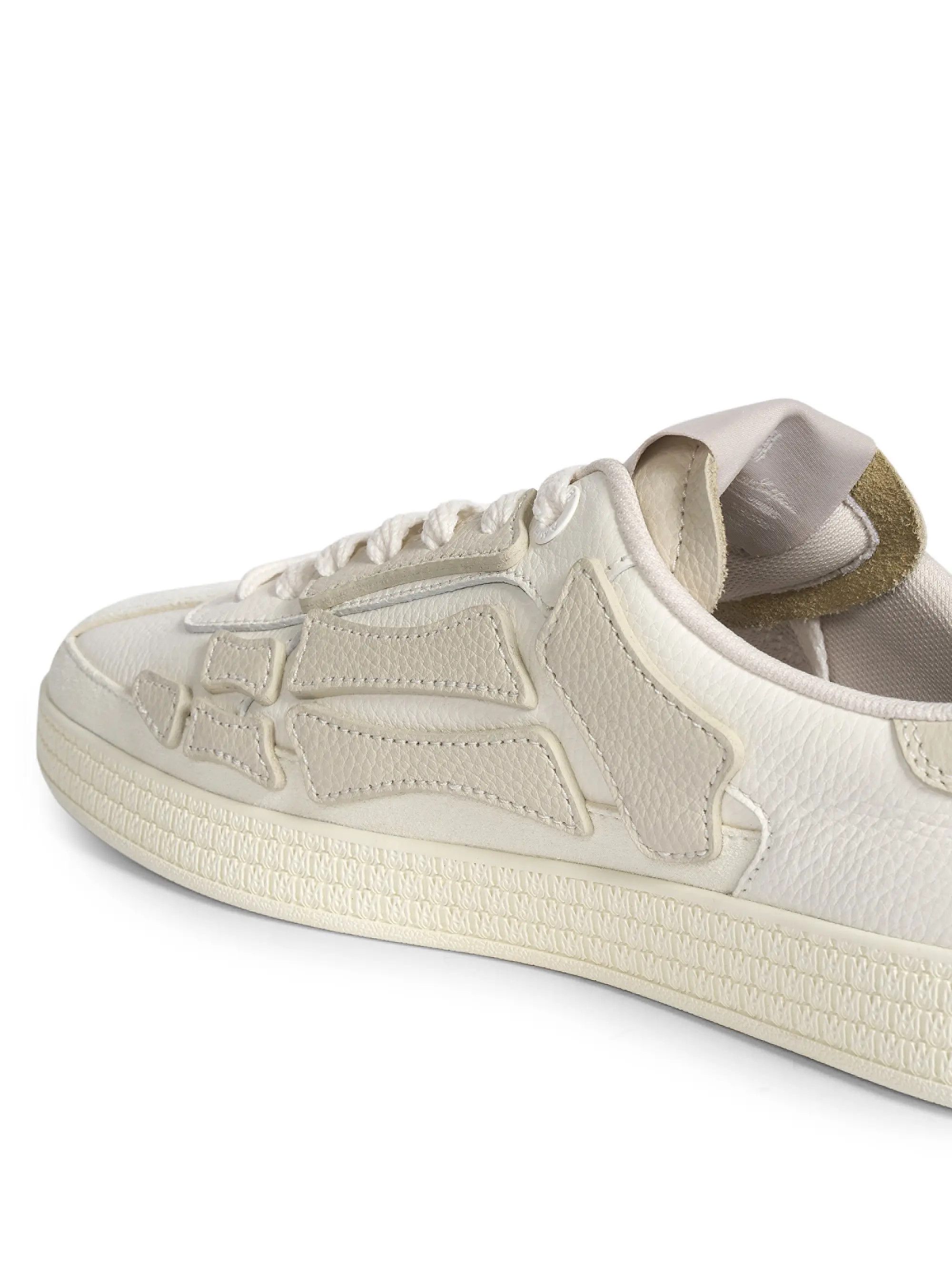 Amiri os11x1225 Pacific Bones Leather Sneakers in Birch Size US 9 / EU 42 - 4 Thumbnail