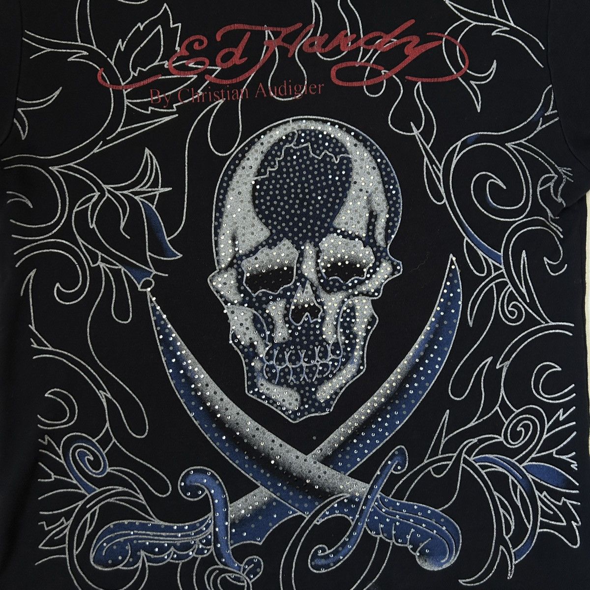 Christian Audigier × Ed Hardy 2000s Ed Hardy skull rhinestones tee Size US L / EU 52-54 / 3 - 3 Thumbnail
