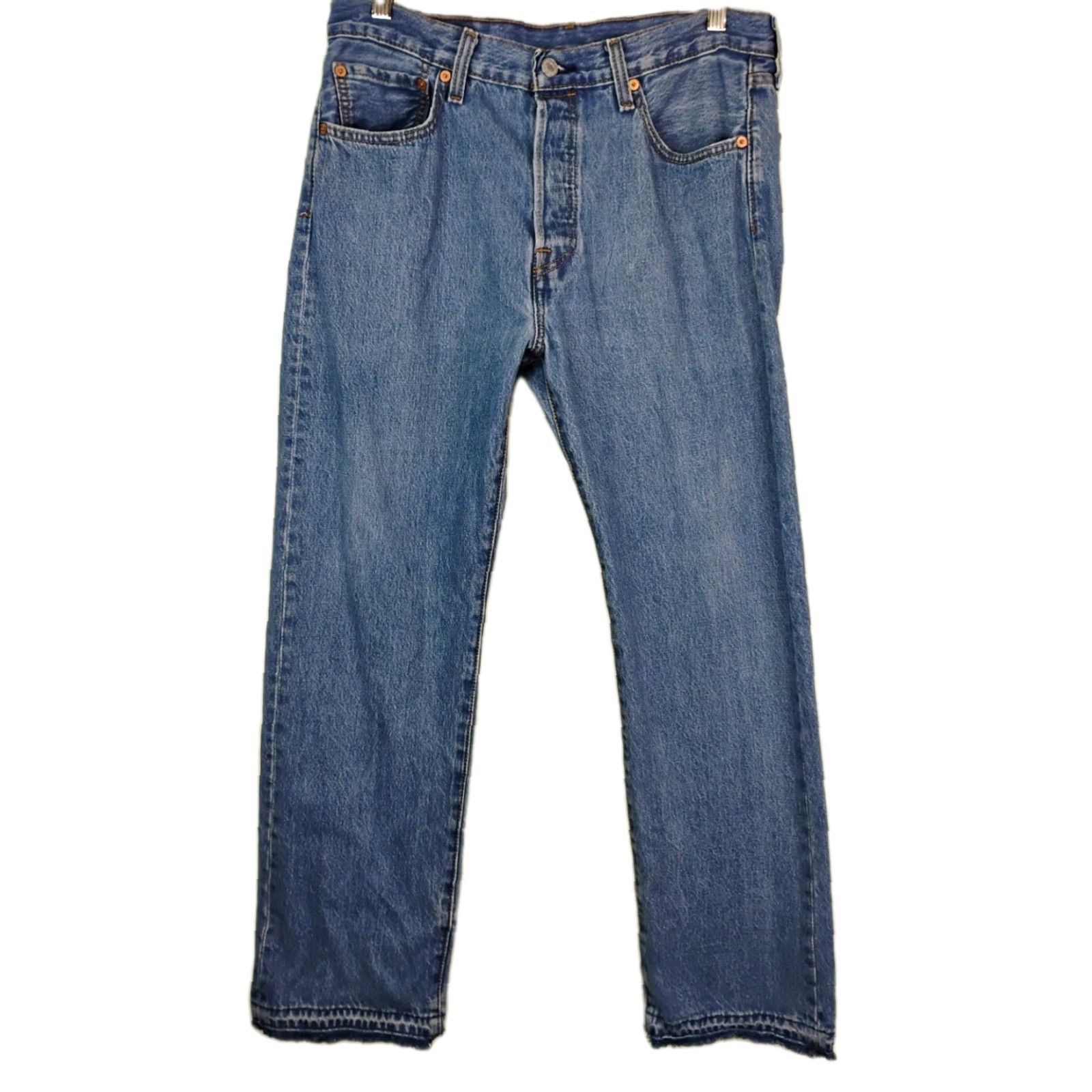 Levi's Levi's 501 Jeans Denim Medium Wash Regular Straight Vintage No 501 Series 32x30 Mens Jeans Frayed Size US 32 / EU 48 - 2 Thumbnail