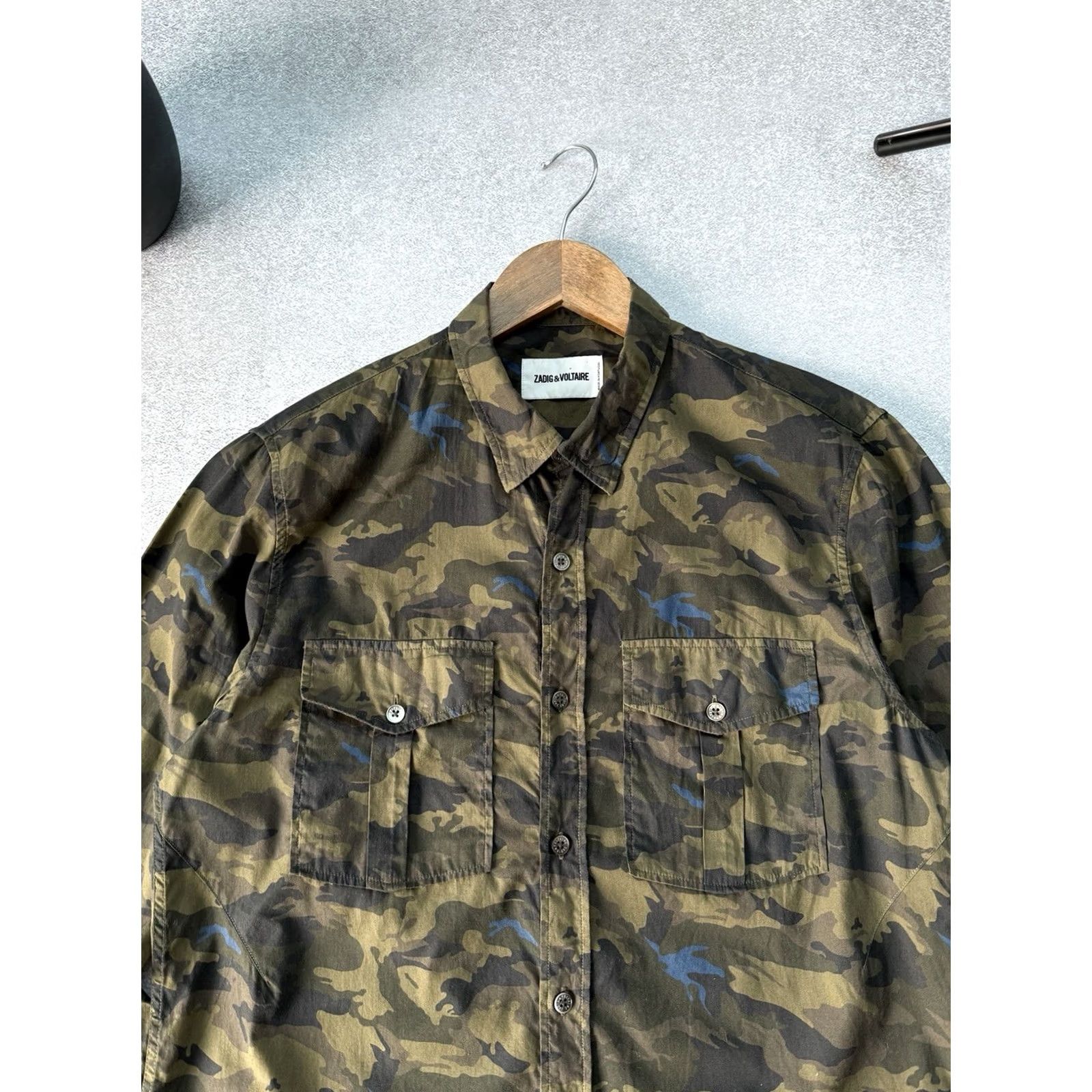 Zadig & Voltaire Zadig & Voltaire Camouflage Button Up Shirt Slim Fit Men’s Archive Size M-L Size US L / EU 52-54 / 3 - 3 Thumbnail