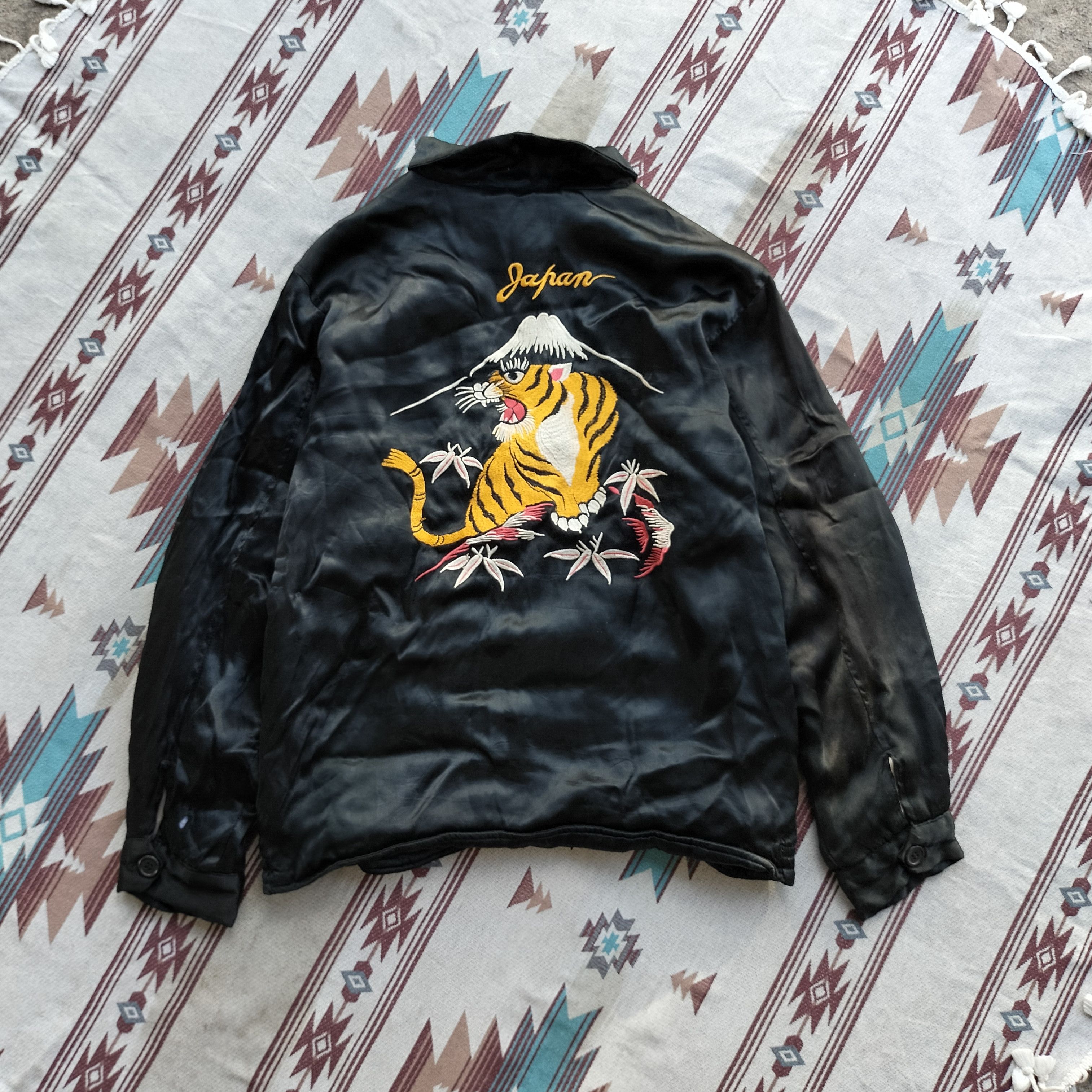 Houston tora tiger embroidery souvenir jacket rayon sukajan