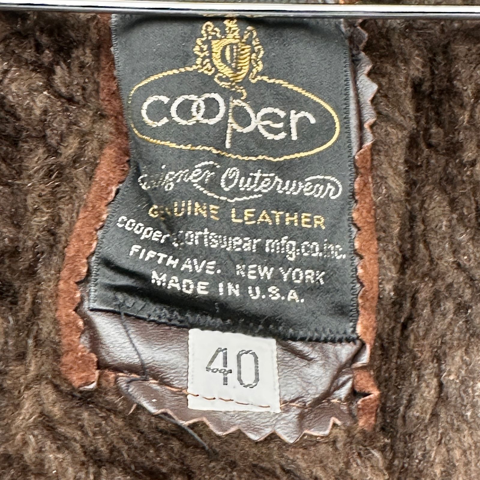 Cooper Vintage Cooper Genuine Leather Coat Mens 40 Medium Faux Fur Size US M / EU 48-50 / 2 - 2 Thumbnail