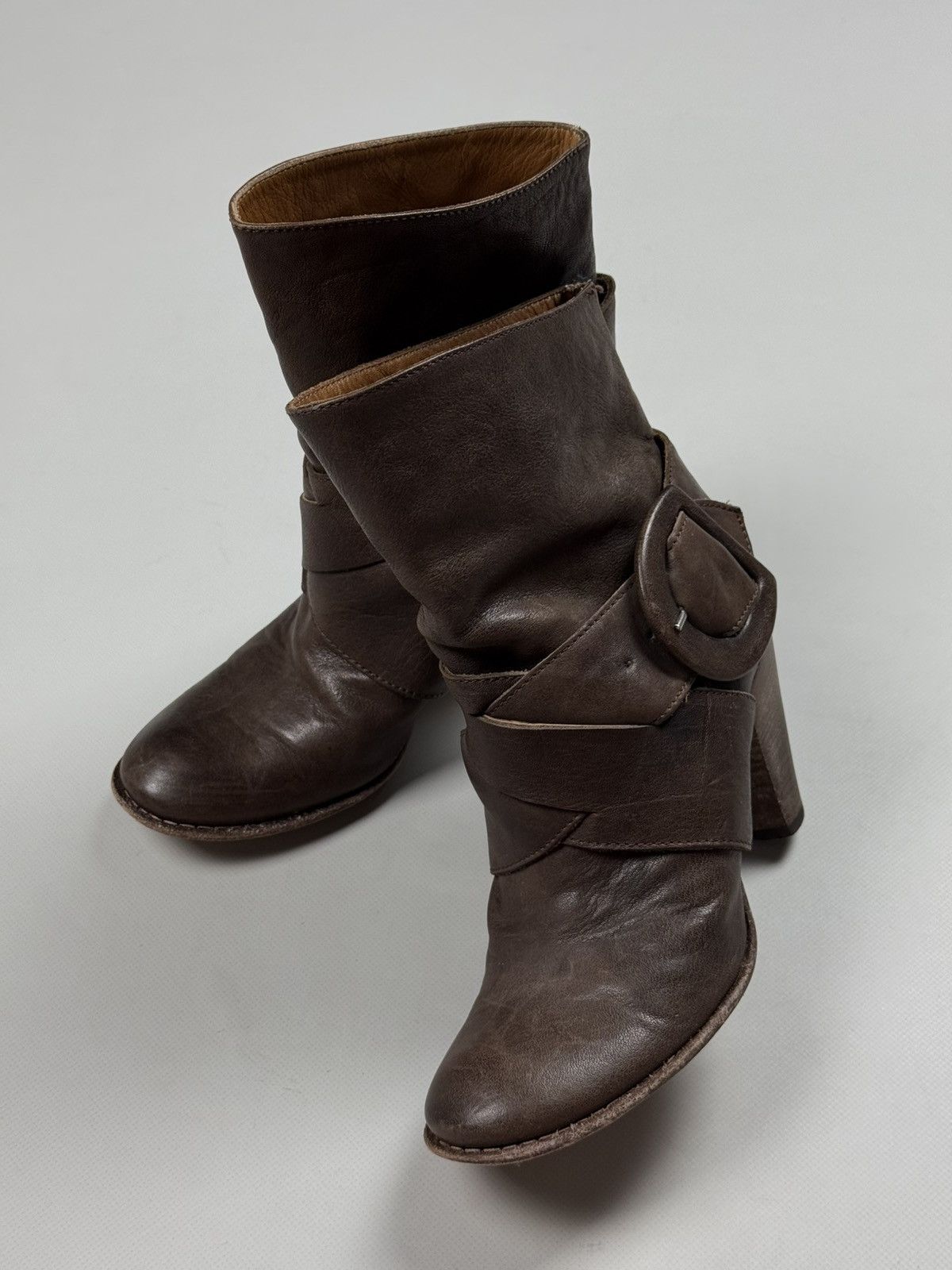 MoMA MOMA Ladies Leather Heeled Avant-Garde Boots Shoes Size 36 Size US 6 / IT 36 - 11 Thumbnail