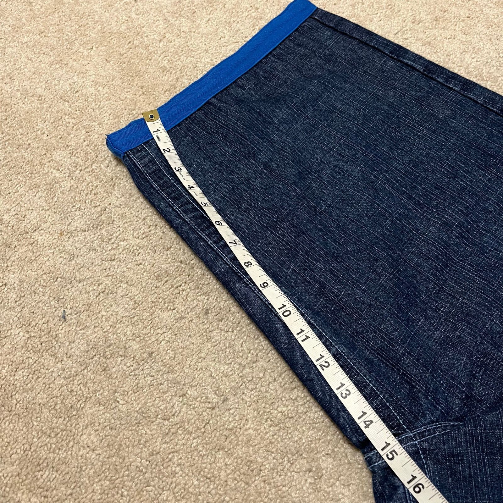 Other Raw Blue Y2K Baggy Skater Embroidered Blue Extension Jort 34 Size US 34 / EU 50 - 6 Thumbnail