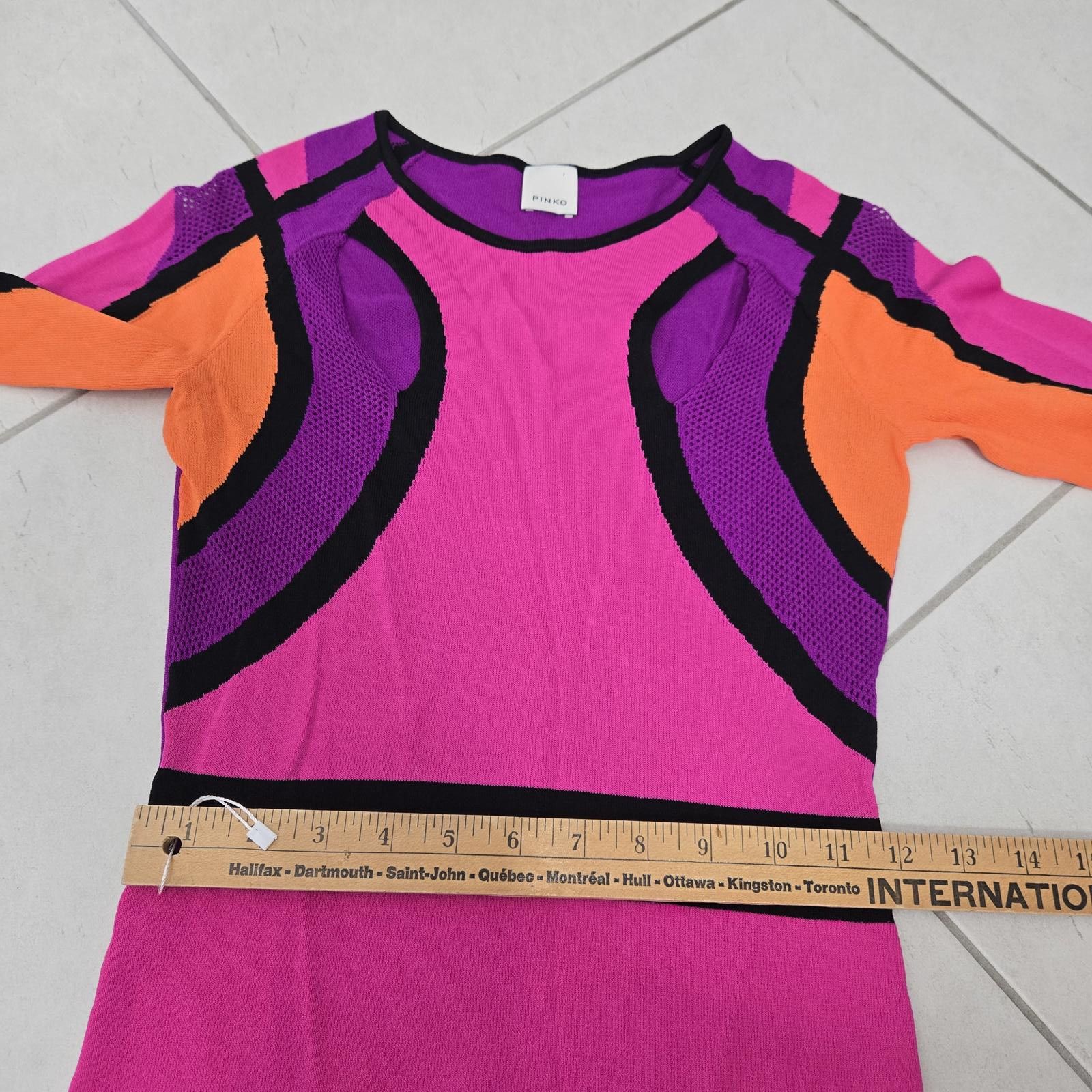 Pinko Pinko Dress Color Block Fitted Cut Out Bodycon Cocktail Size XS / US 0-2 / IT 36-38 - 6 Thumbnail