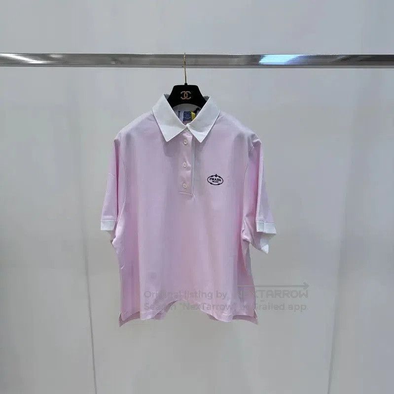 Prada Prada Pink Cotton T-Shirt for Women. Size M / US 6-8 / IT 42-44 - 1 Thumbnail