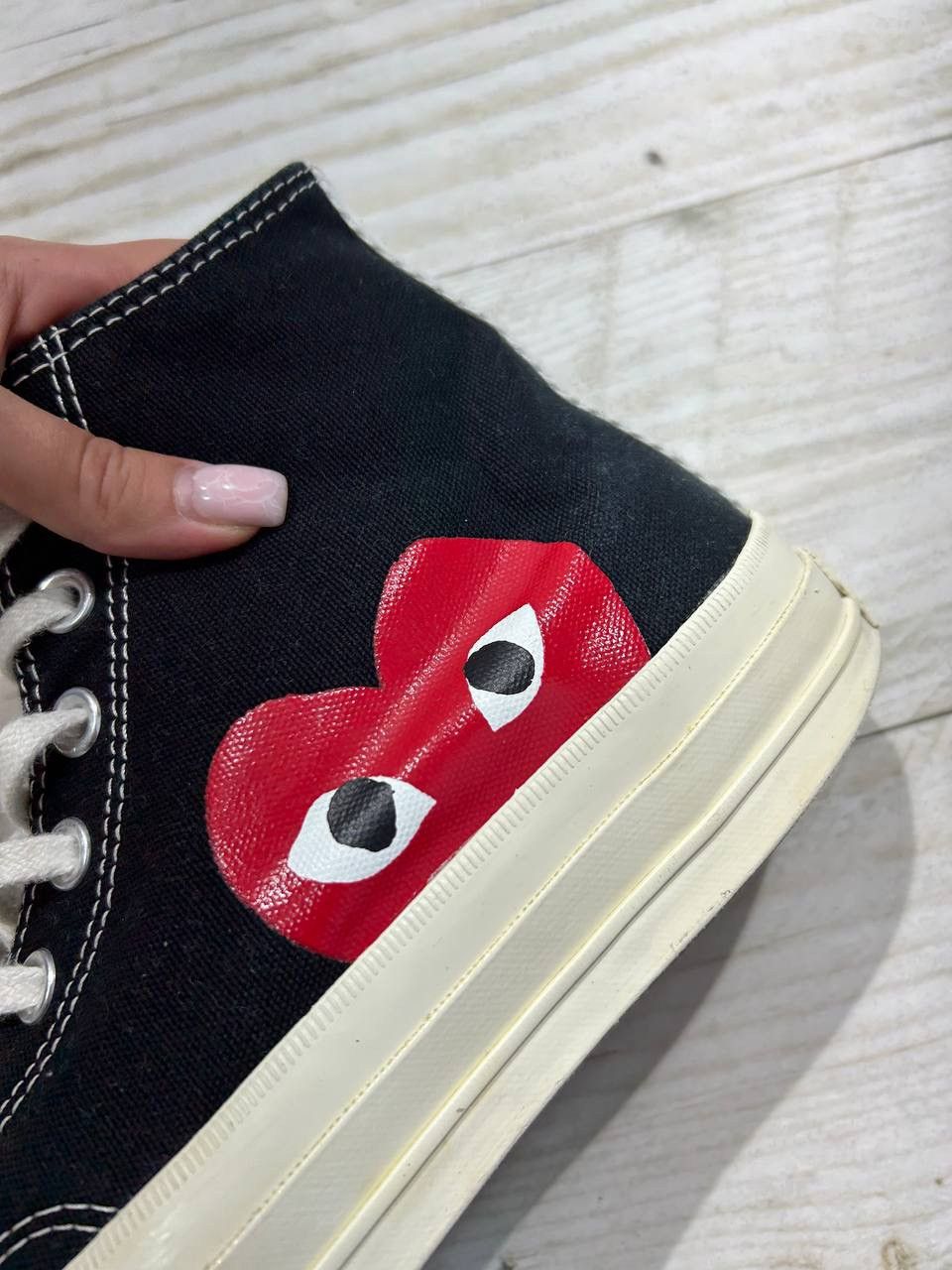 Comme des Garcons PLAY Comme des Garçons x Converse High Top CDG Sneakers Size US 8.5 / EU 41-42 - 15 Thumbnail