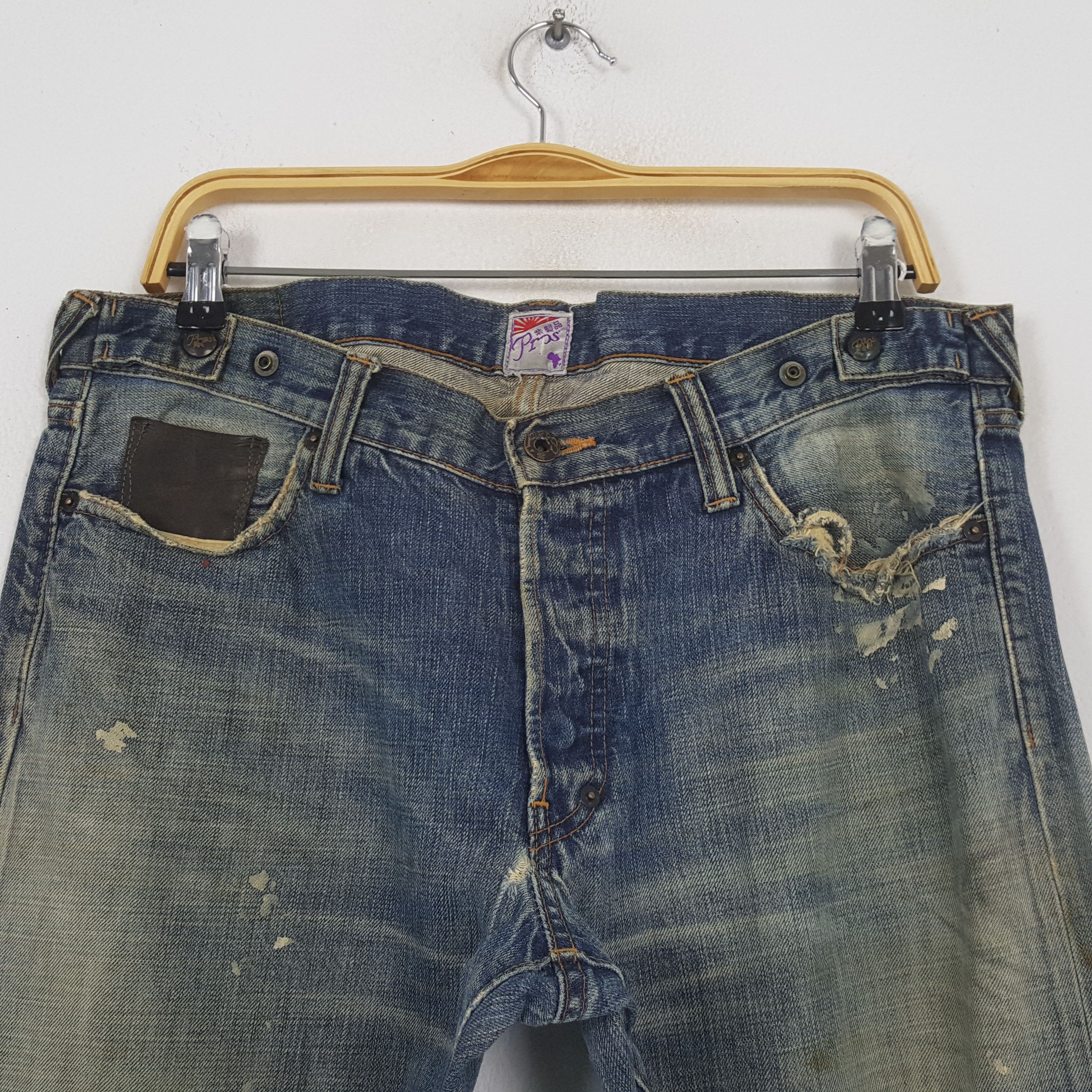 Prps Vintage Prps Japanese Brand Distressed Denim Jeans RR9 Size US 35 - 2 Thumbnail