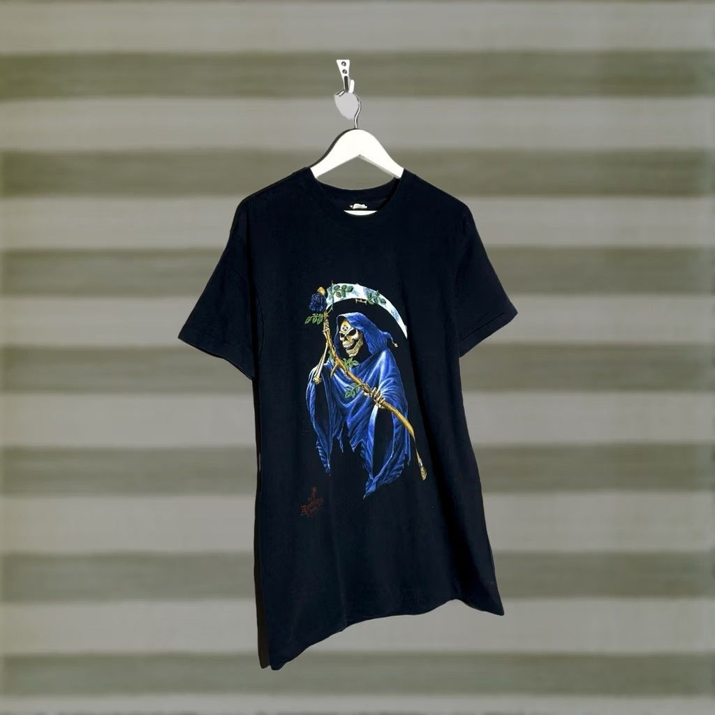 Vintage VINTAGE Grim Reaper Alchemy Gothic Battle Screen Stars T-Shirt Screen Stars Men Short Sleeve Crew Neck Black Cotton Graphic Print XS S M L XL Size US S / EU 44-46 / 1 - 1 Thumbnail