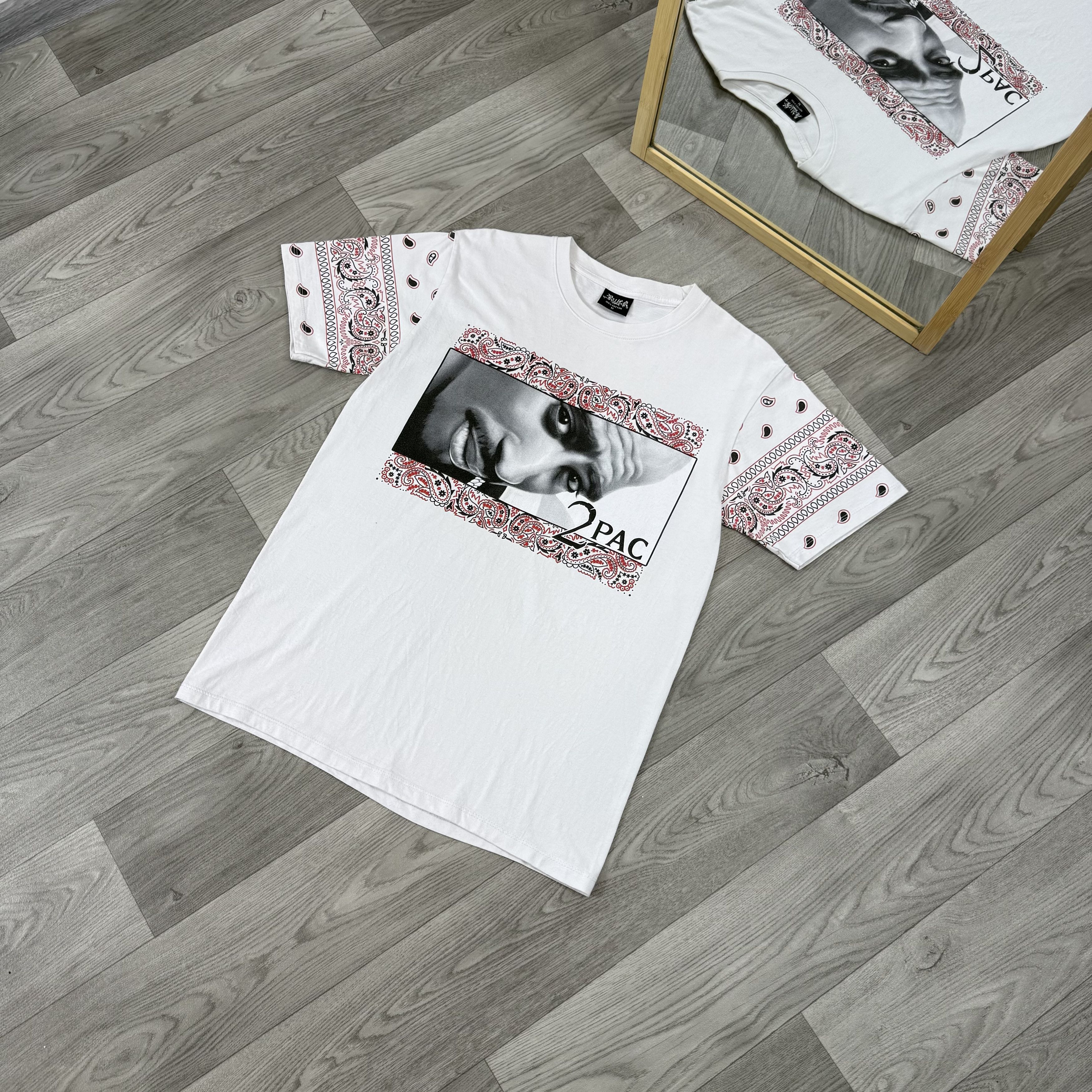 Vintage Vintage 2Pac Tupac Shakur 90s White Graphic Rap Tee Shirt Size US M / EU 48-50 / 2 - 5 Thumbnail