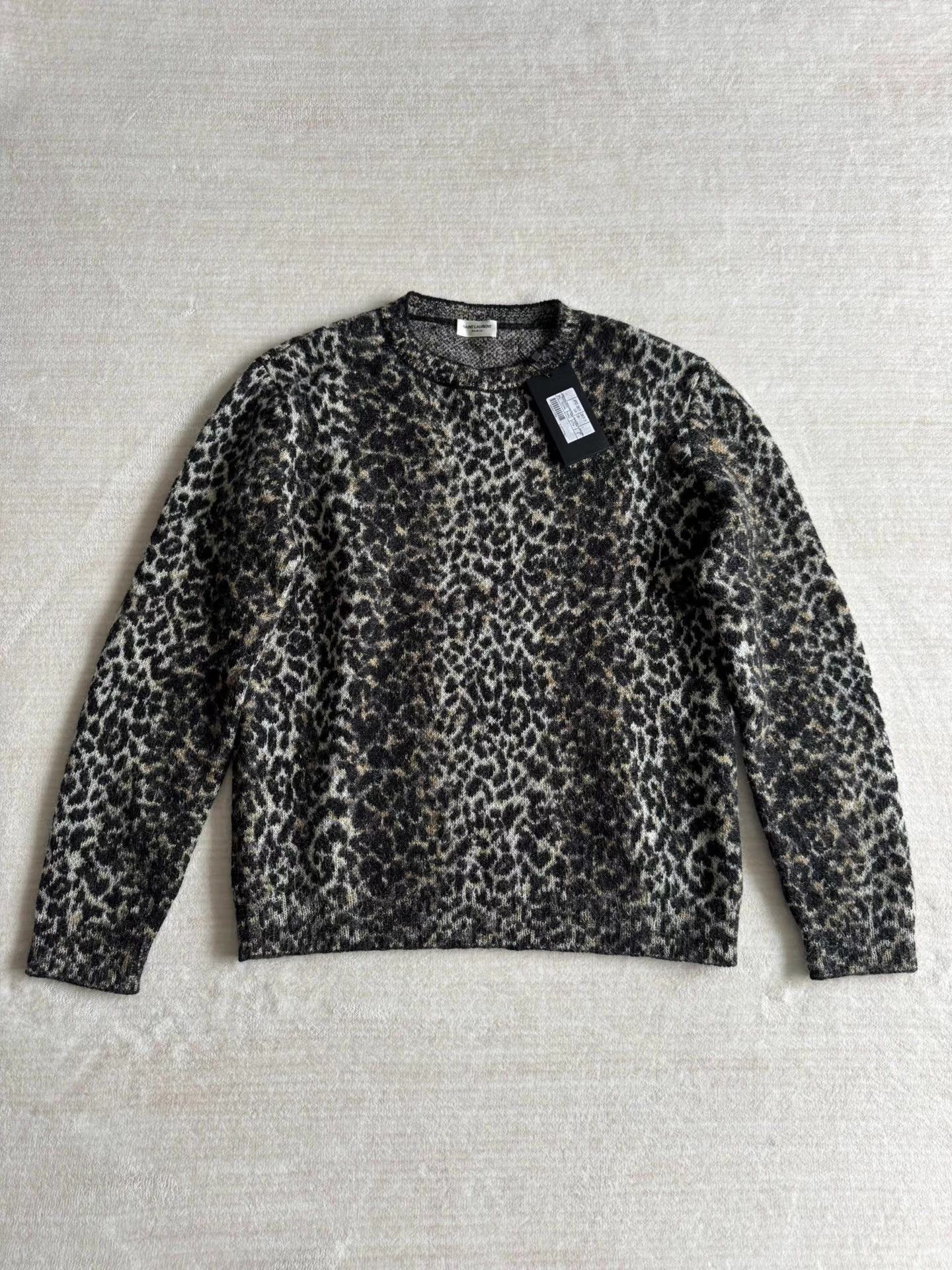 Saint Laurent Paris Saint Laurent Cat Leopard Print Sweater Ｑ23 Size US M / EU 48-50 / 2 - 1 Thumbnail