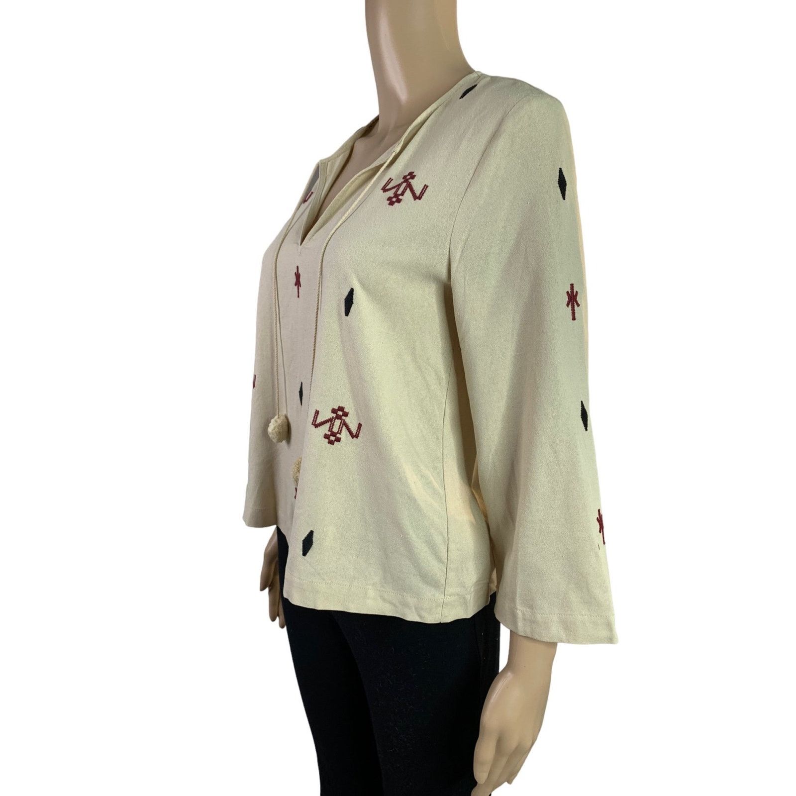 Madewell Madewell Womens Size XXS Ivory 100% Silk Top Embroidered Size XXS / US 00 / IT 34 - 7 Thumbnail