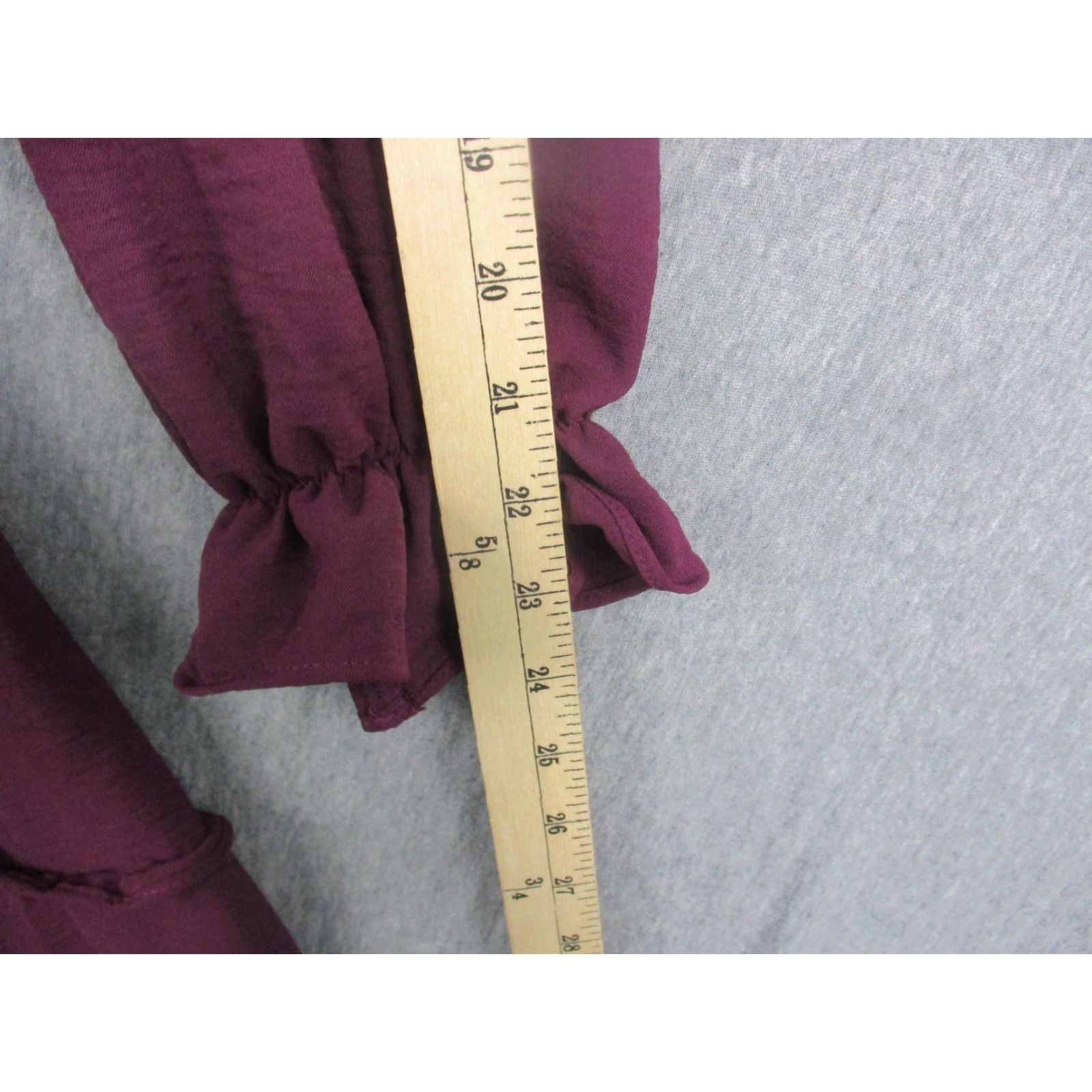 Vintage Emma & Michele Dress Womens 6 Purple Long Sleeve Tiered Ruffle Fit Flare Size M / US 6-8 / IT 42-44 - 6 Thumbnail