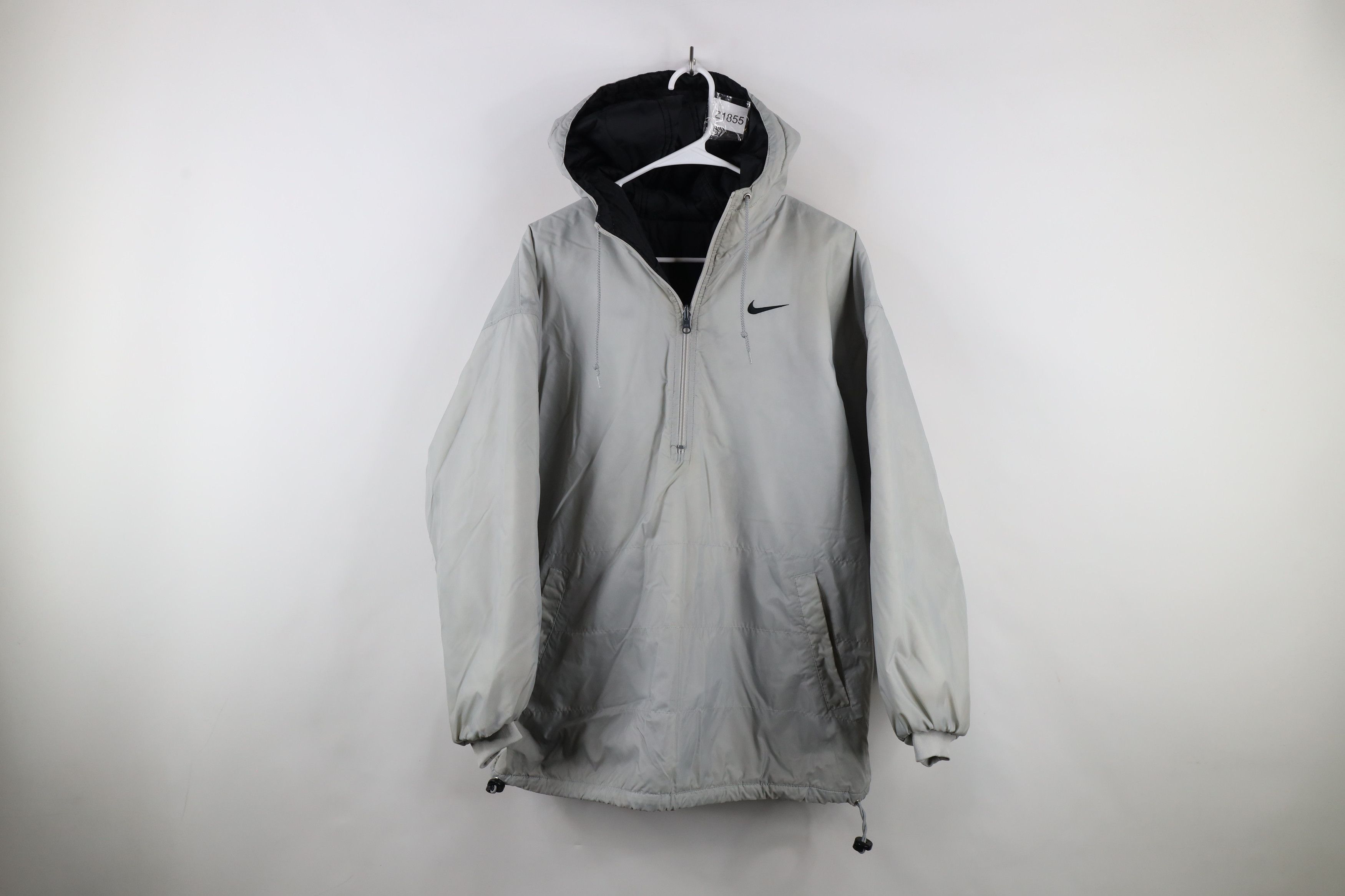 Nike × Vintage Vintage 90s Nike Mini Swoosh Reversible Hooded Anorak Jacket Size US M / EU 48-50 / 2 - 1 Thumbnail