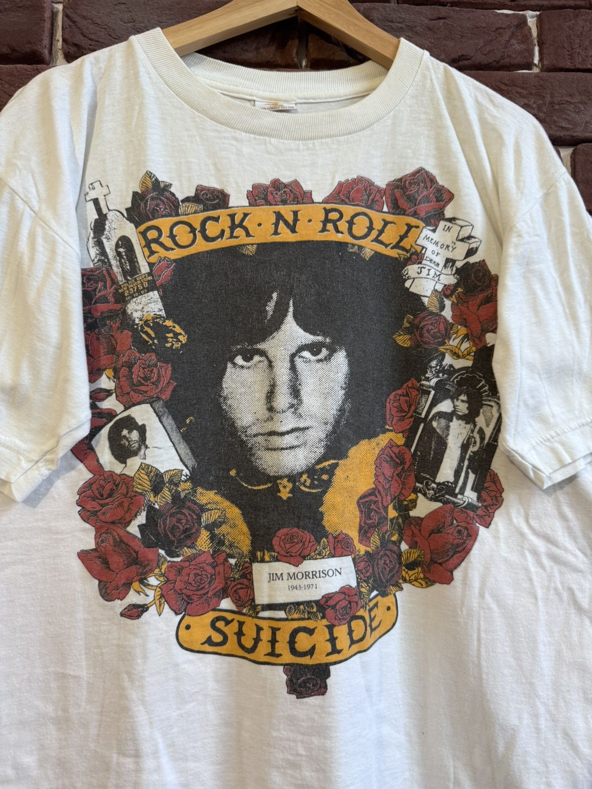 Band Tees Rare Vintage 90s Jim Morrison Rock And Roll Suicide Band Tee Size US L / EU 52-54 / 3 - 2 Thumbnail
